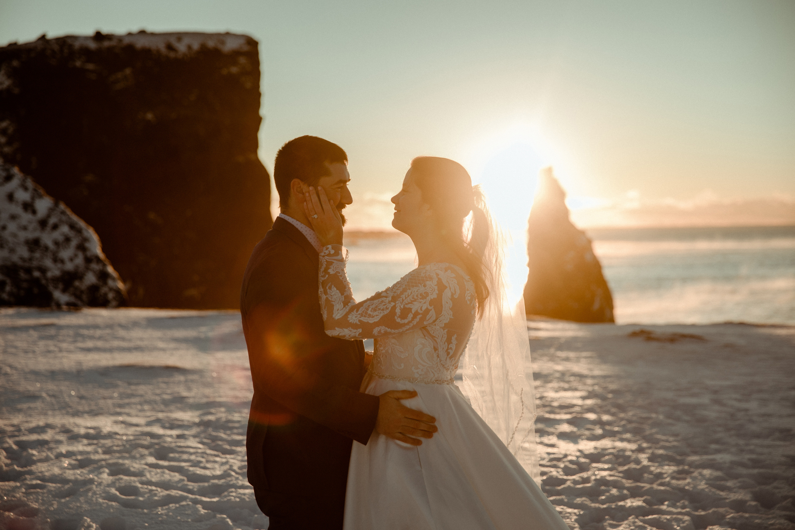 Golden Hour Elopement in Iceland. Iceland elopement photographer & videographer