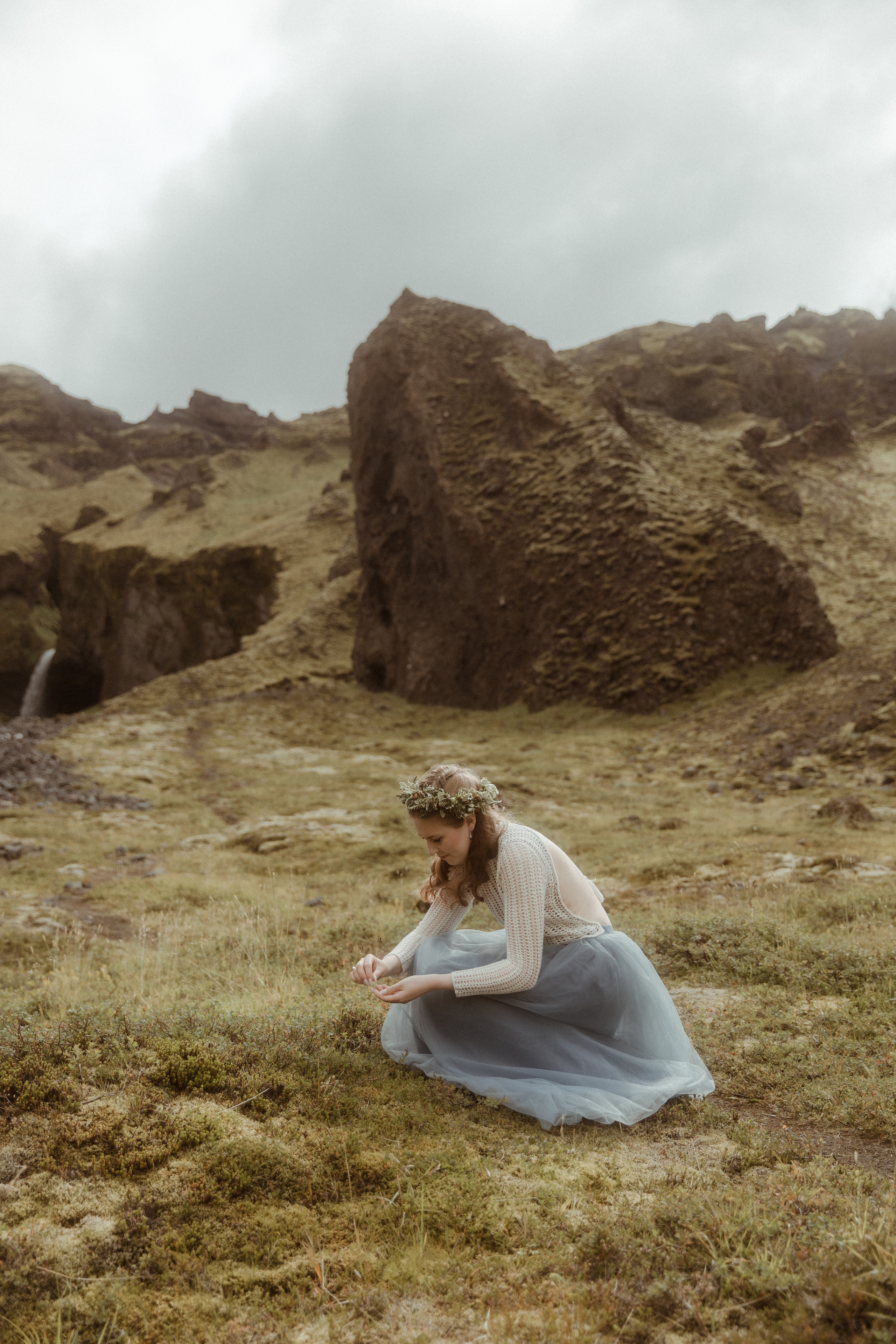 Iceland Secret Waterfall Elopement. Iceland elopement photographer & videographer