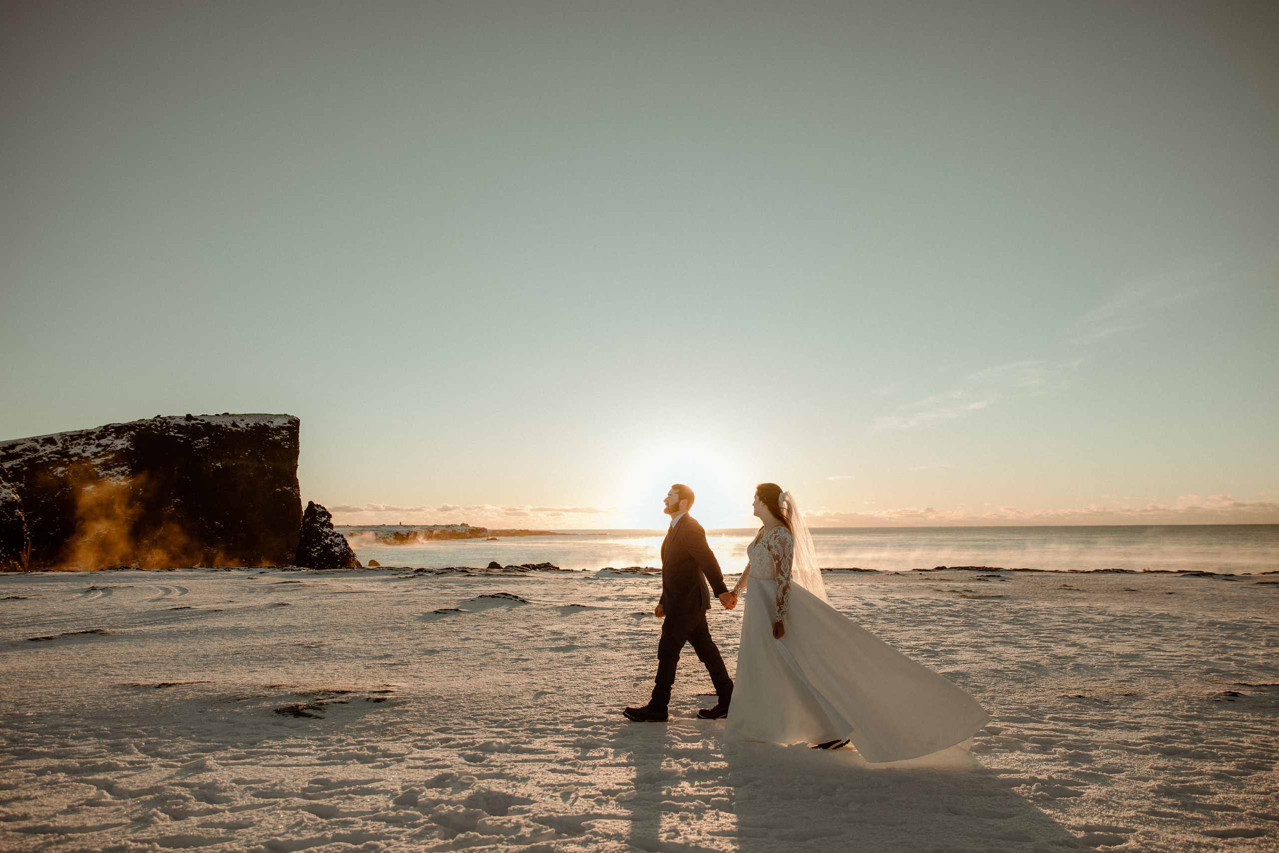 Golden Hour Elopement in Iceland. Iceland elopement photographer & videographer