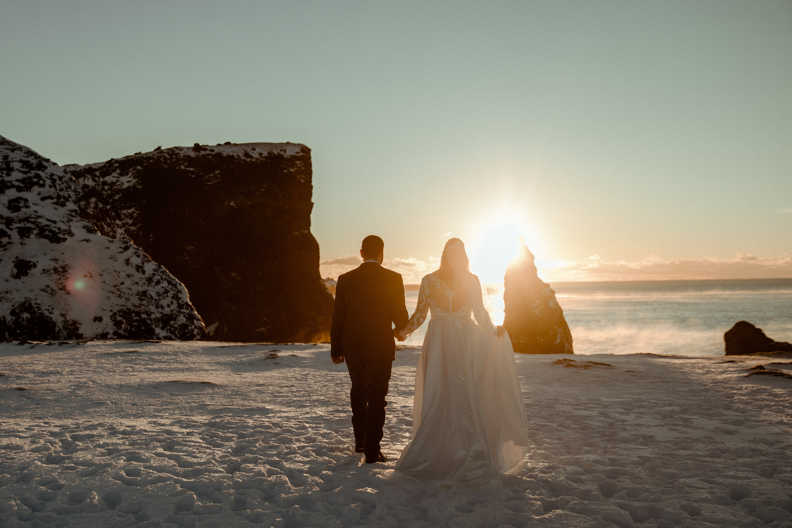 Golden Hour Elopement in Iceland. Iceland elopement photographer & videographer