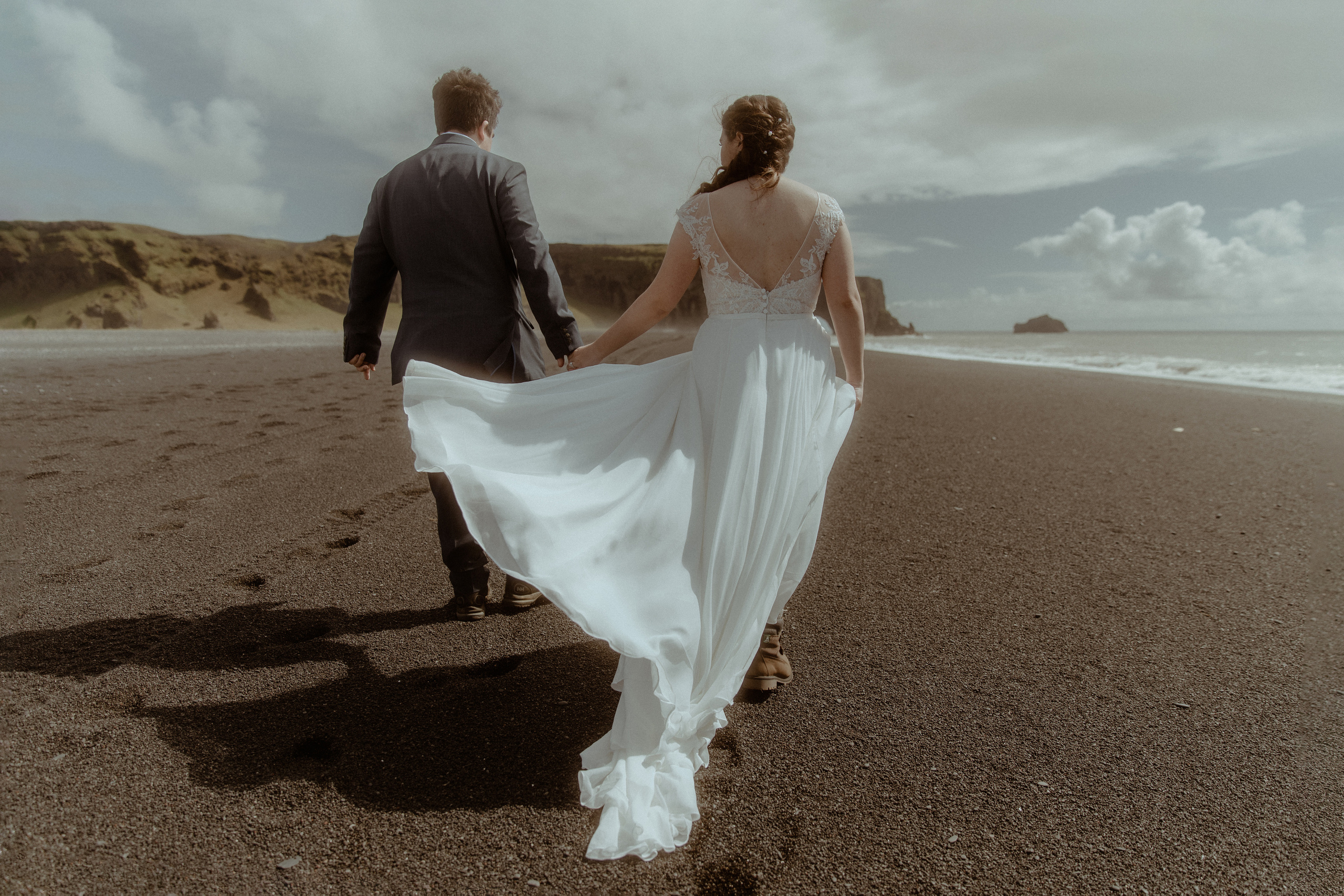 Private Black Sand Beach Elopement. Iceland elopement photographer & videographer