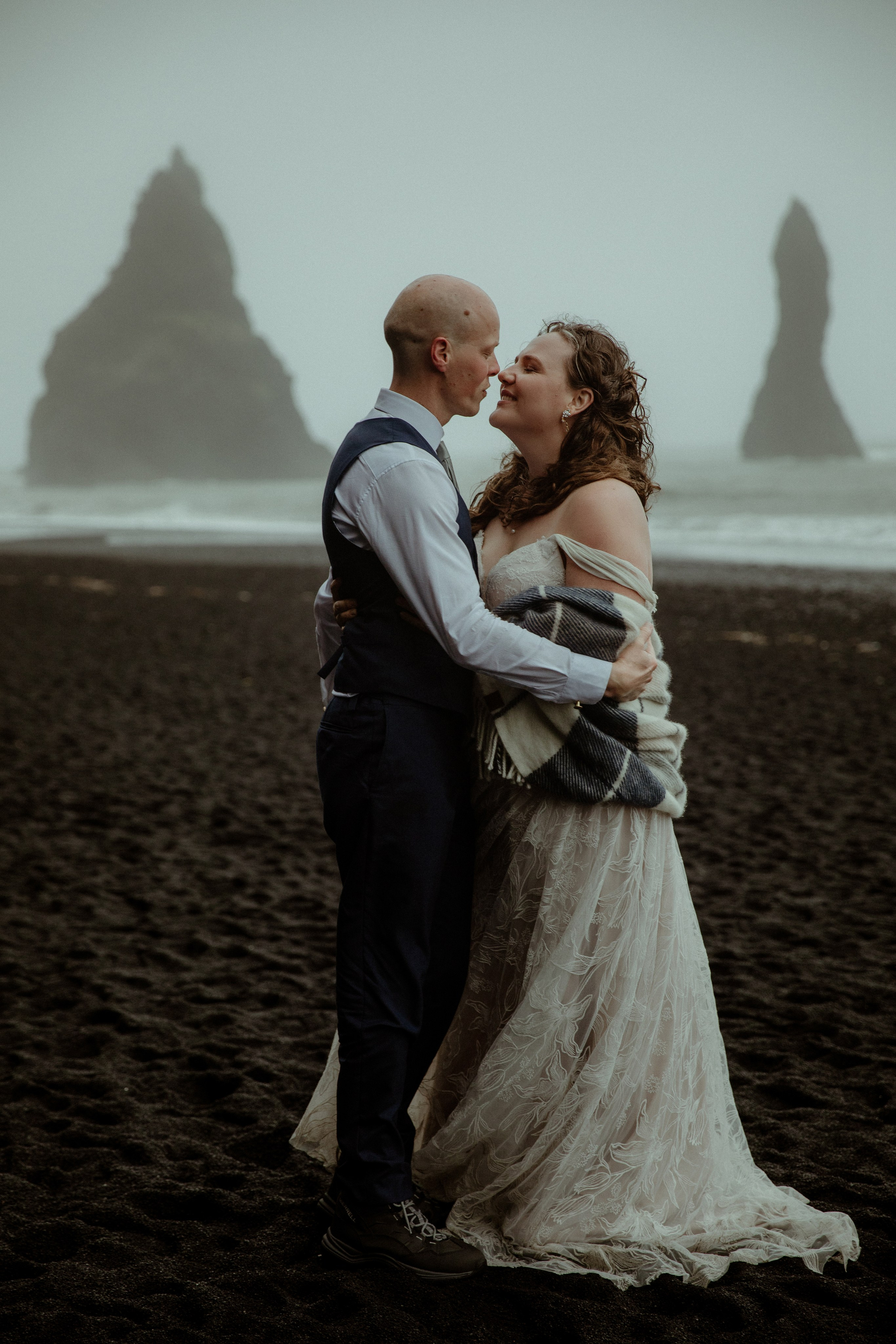 Iceland Elopement at Black Sand Beach. Iceland elopement photographer & videographer