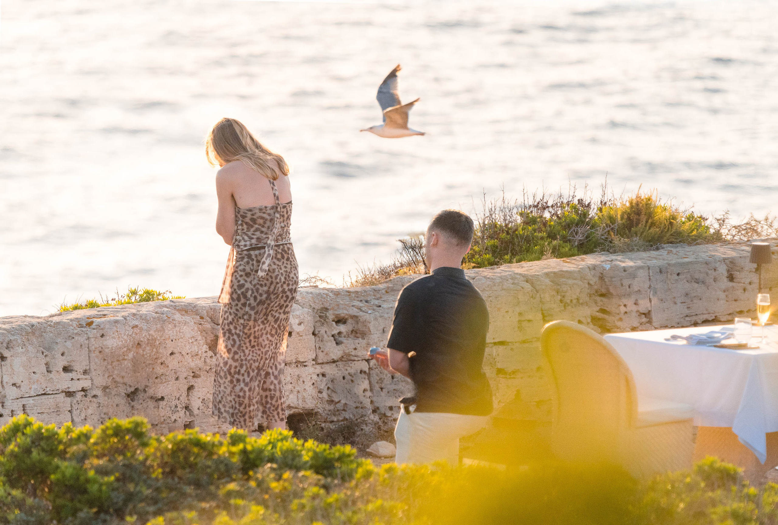 Dusk Wedding Proposal Cap Rocat. Mallorca Wedding, Corporate & Social Photographer
