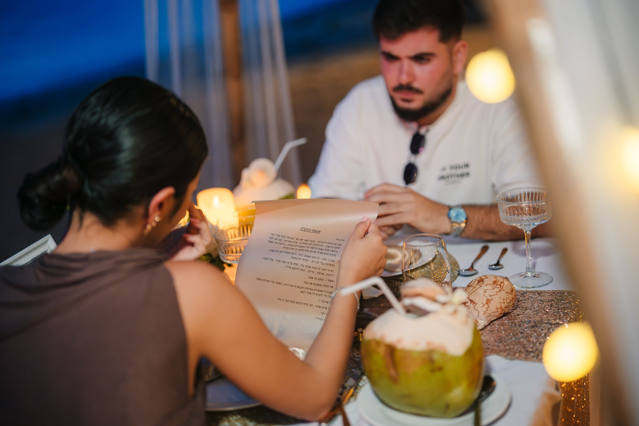 Declaration of Love. Romantic proposal on Koh Samui, Thailand