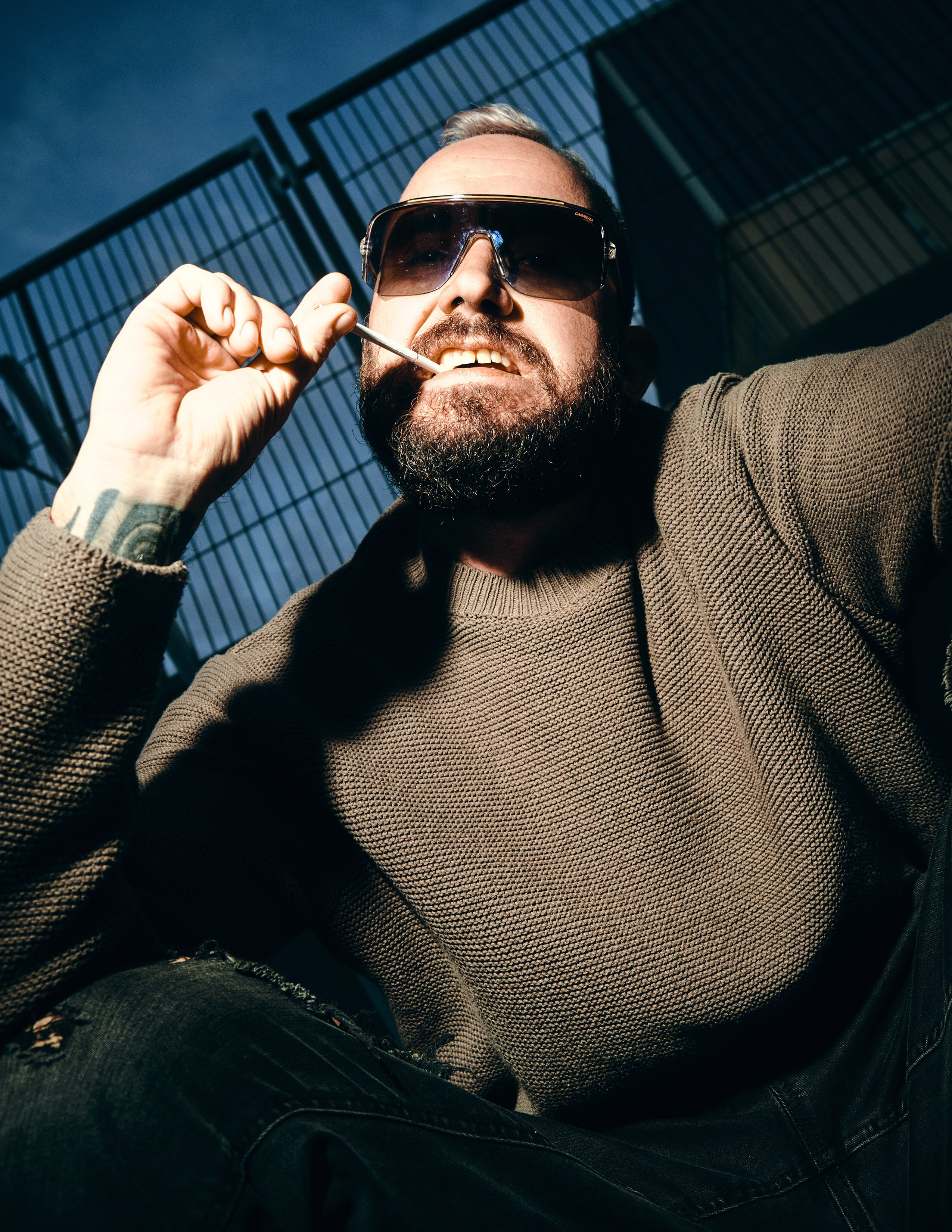 Street photography with flash light in the industrial area of Torrevieja, Alicante