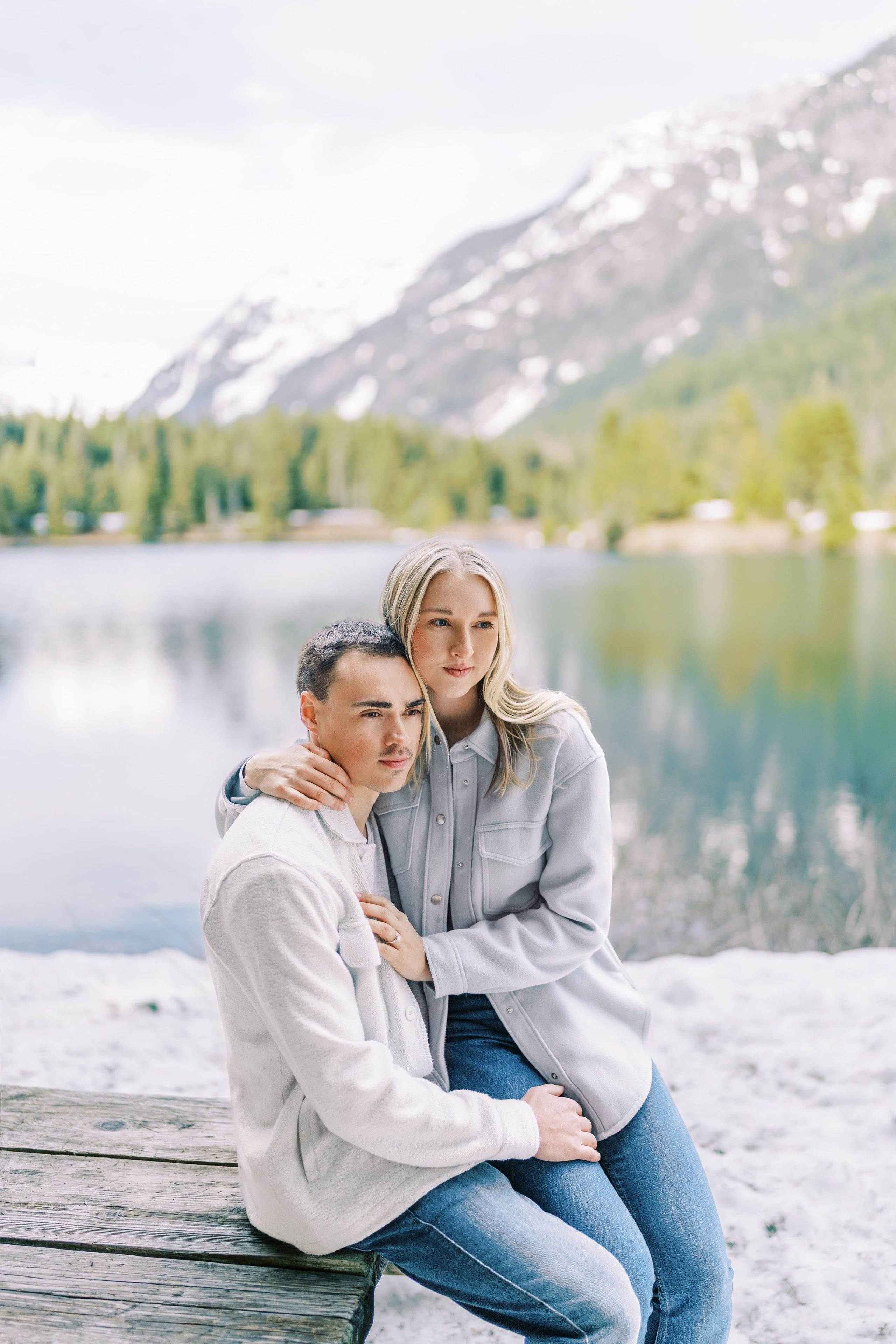 Engagement photo shoot Caitlyn & Riley / April 2024. Gold Creek Pond, WA. EVAN ARISTOV WEDDING PHOTOGRAPHY — Seattle Wedding Photographer
