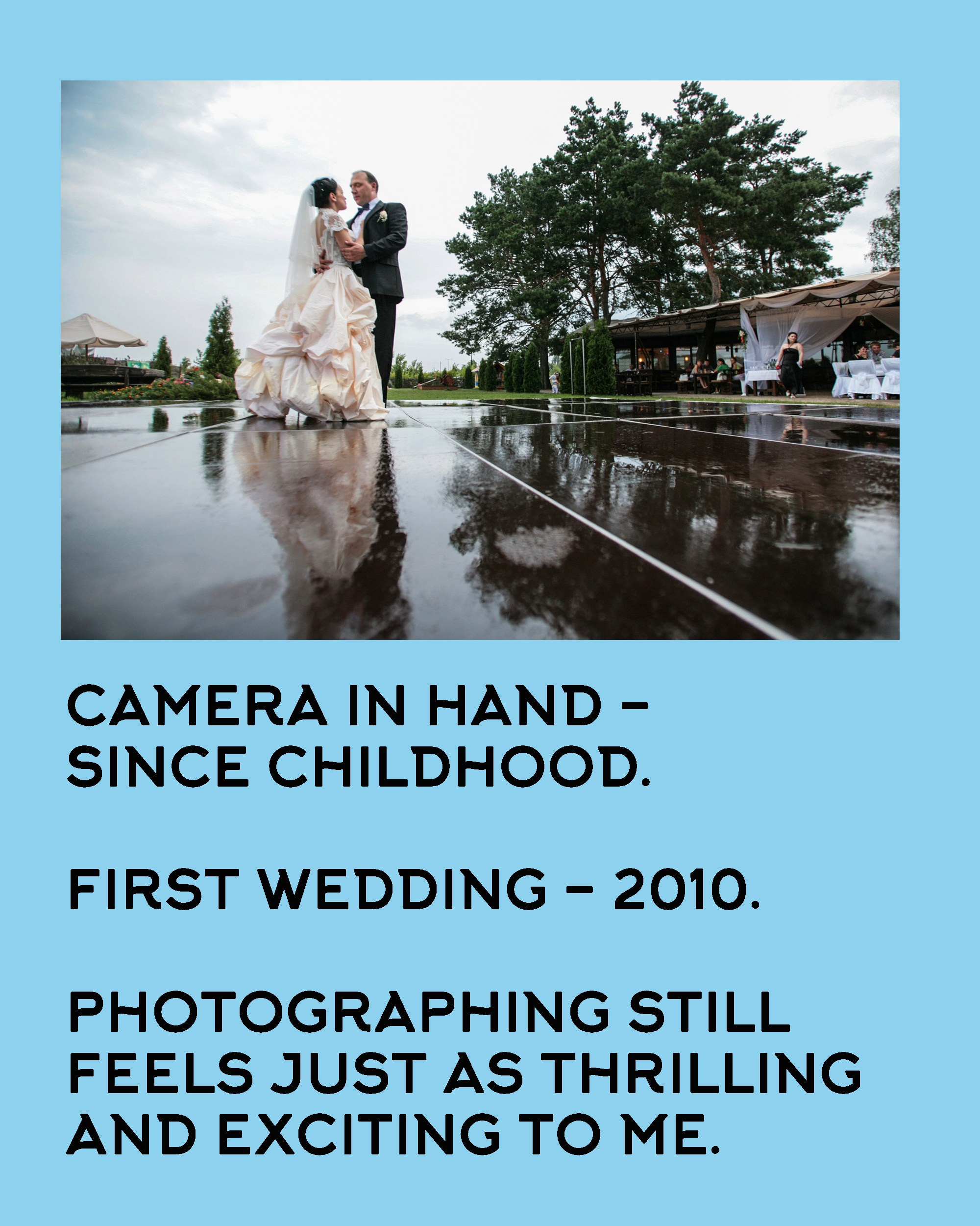 Start of wedding photography
