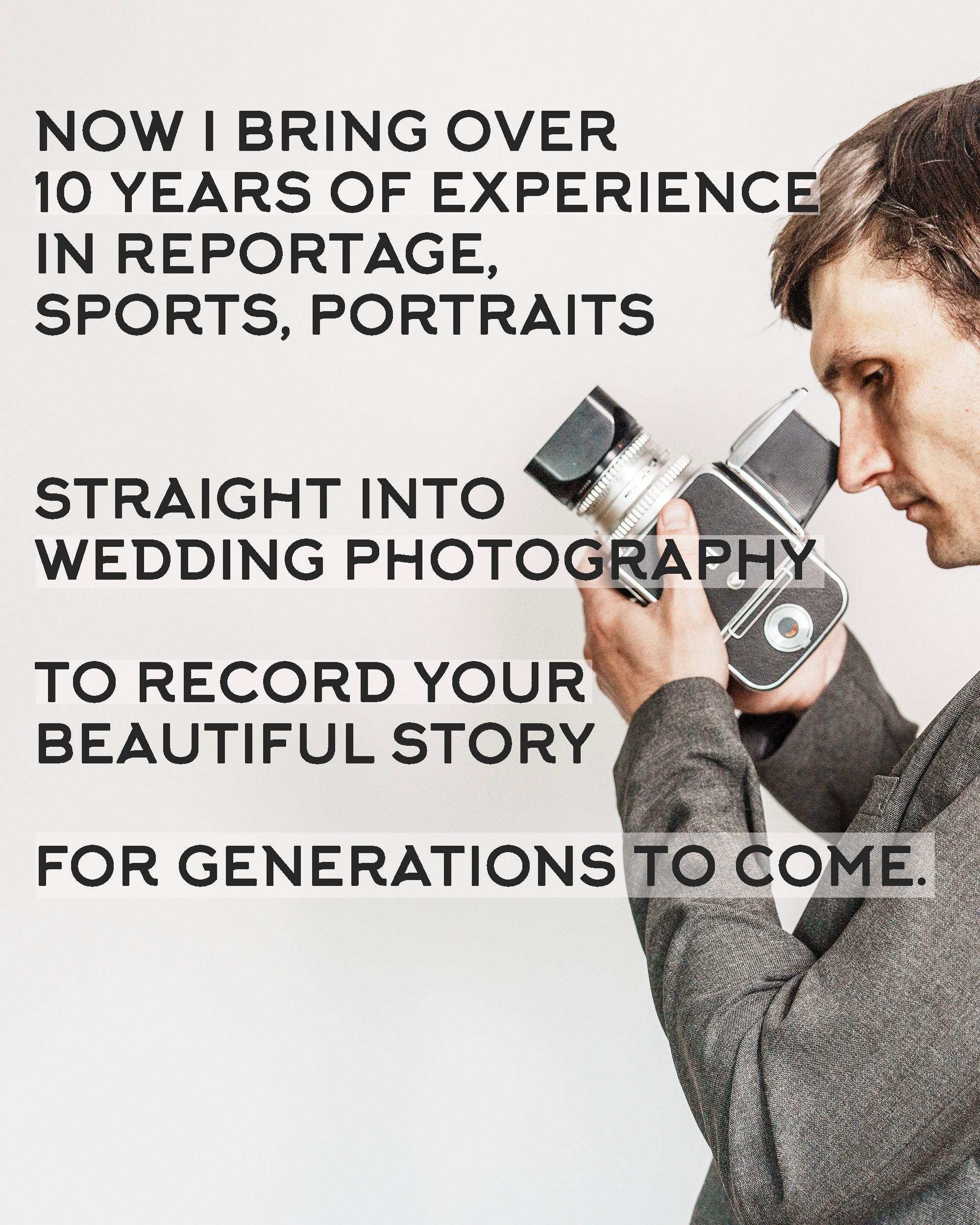 Start of wedding photography