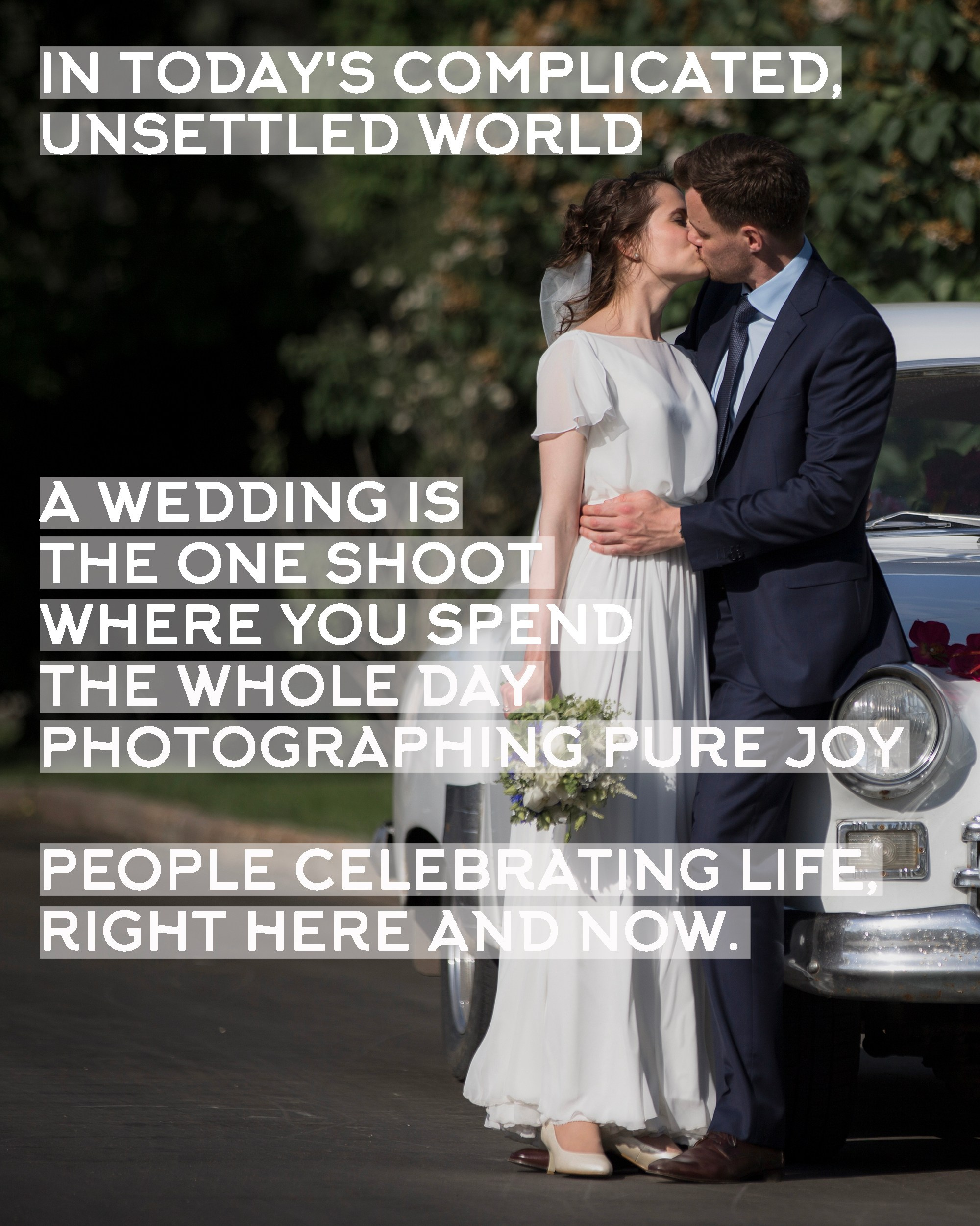 Start of wedding photography
