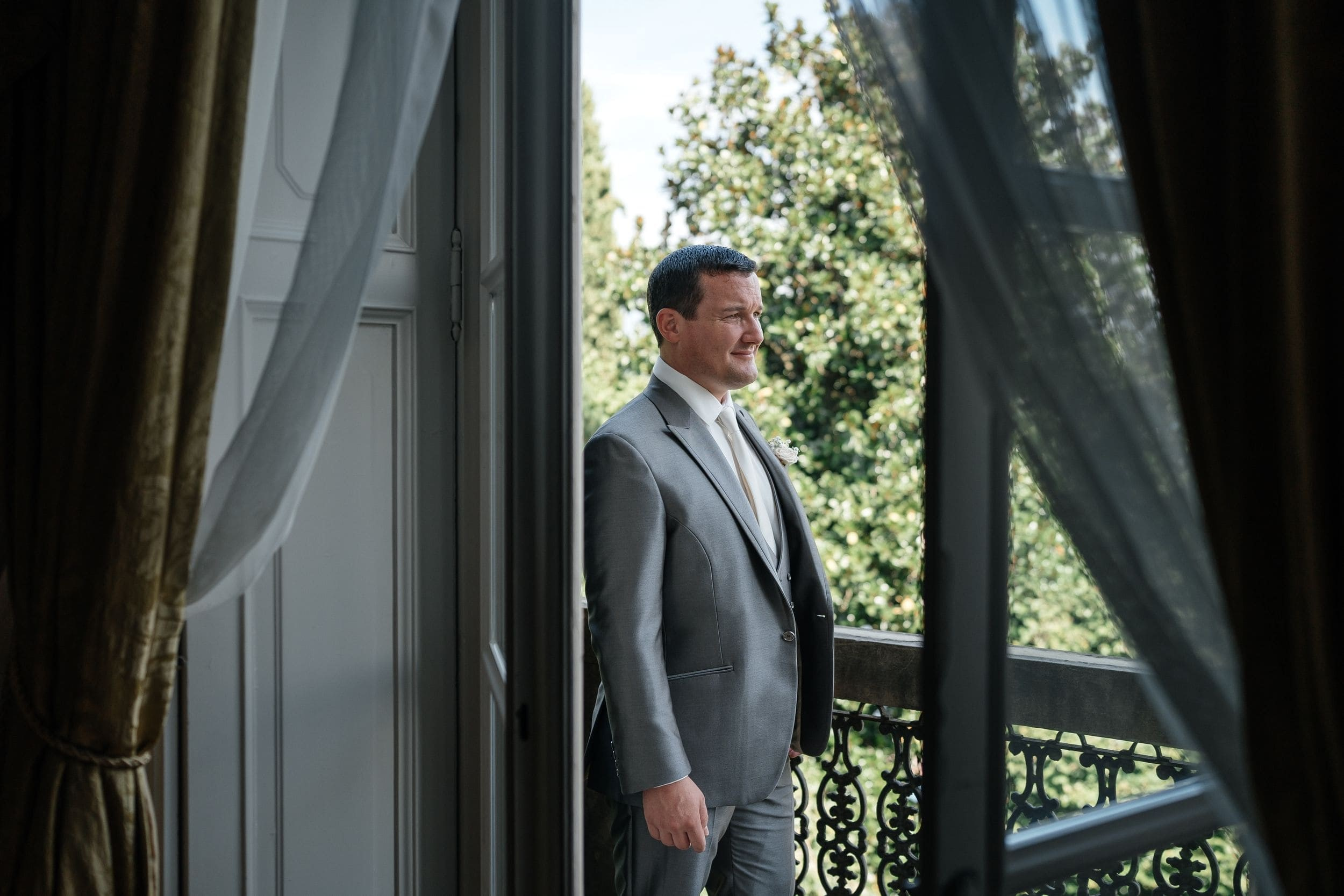 getting ready view at balcony