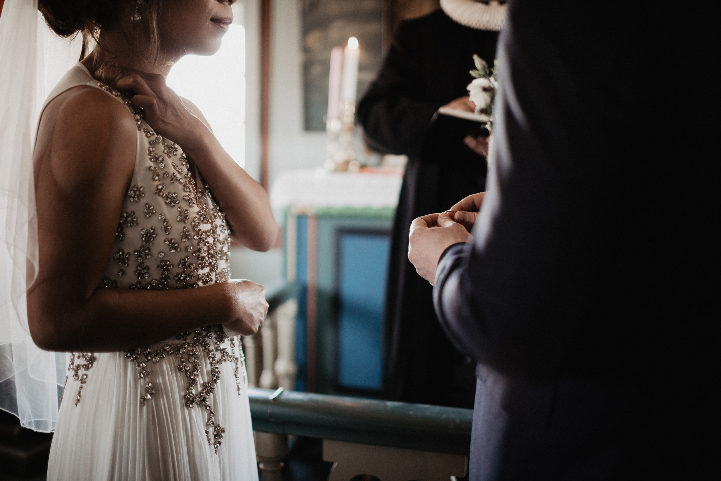 Wedding in Budir black church in Iceland. Iceland elopement photographer & videographer