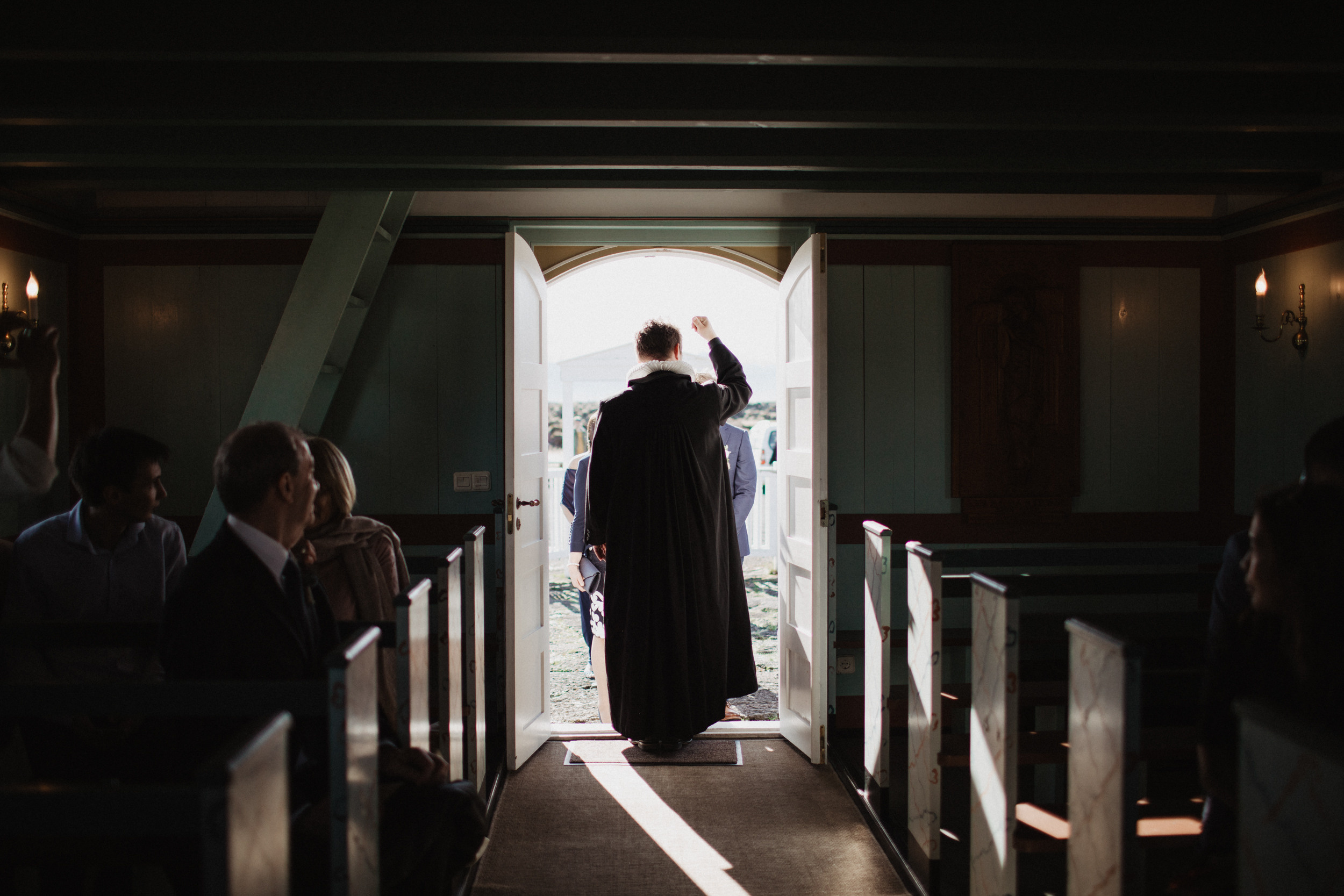 Wedding in Budir black church in Iceland. Iceland elopement photographer & videographer