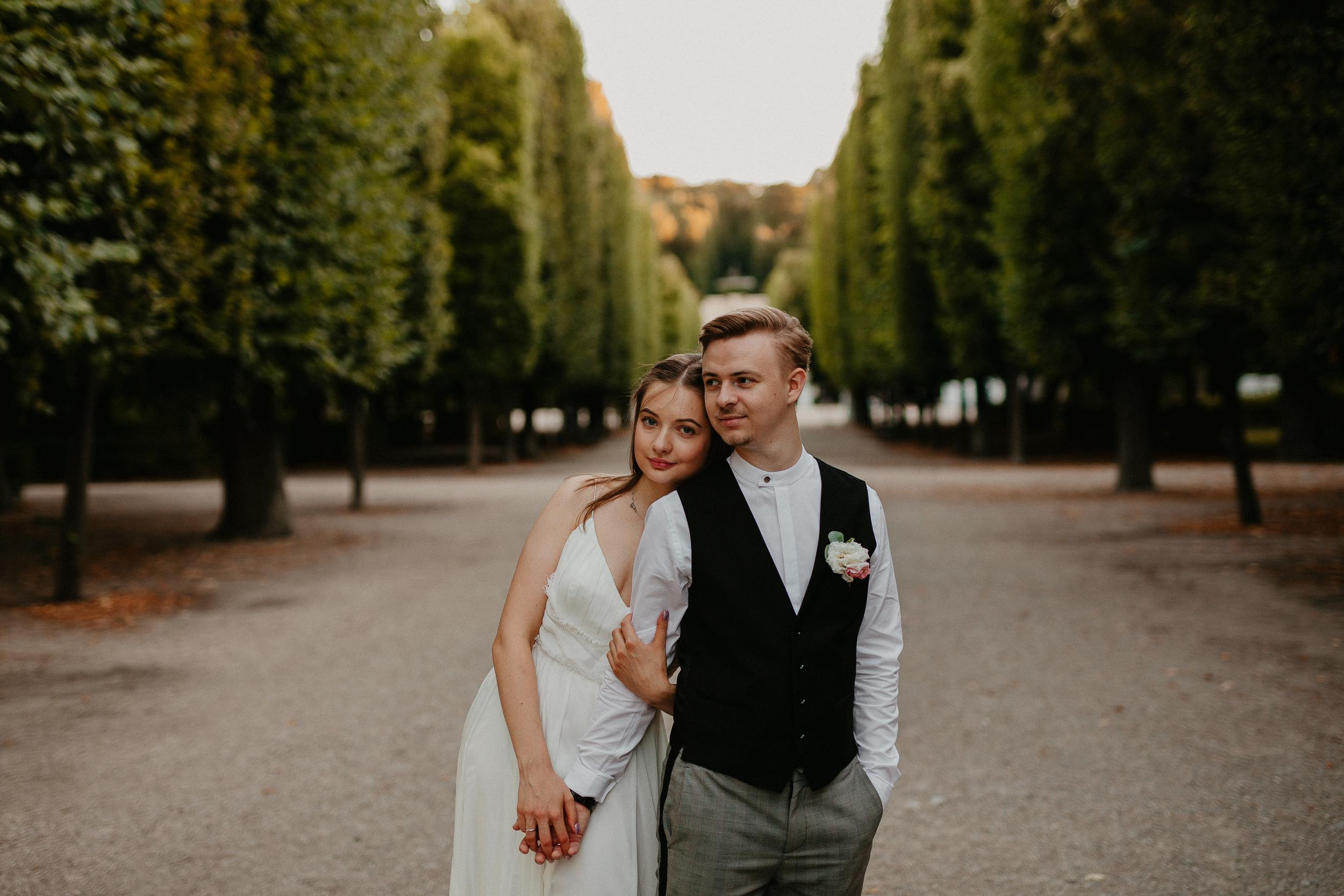 Elopement in Vienna Austria Schönbrunn palace. Iceland elopement photographer & videographer