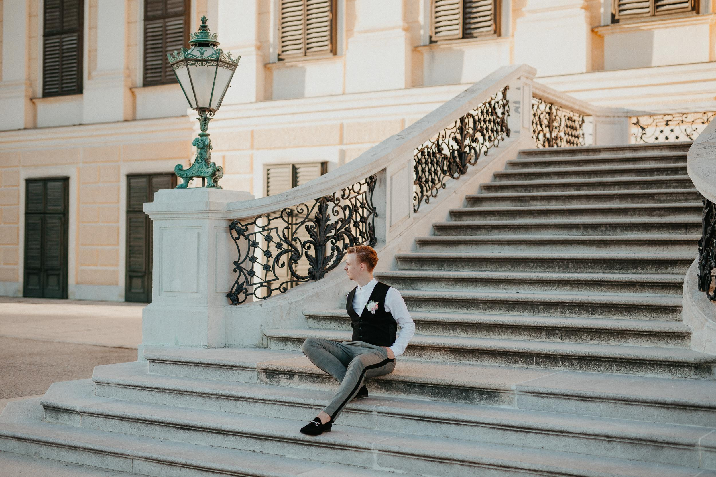 Elopement in Vienna Austria Schönbrunn palace. Iceland elopement photographer & videographer