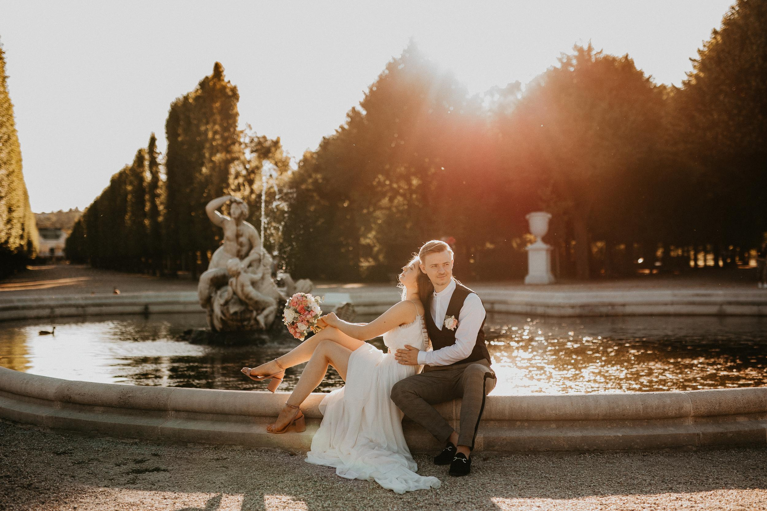 Elopement in Vienna Austria Schönbrunn palace. Iceland elopement photographer & videographer
