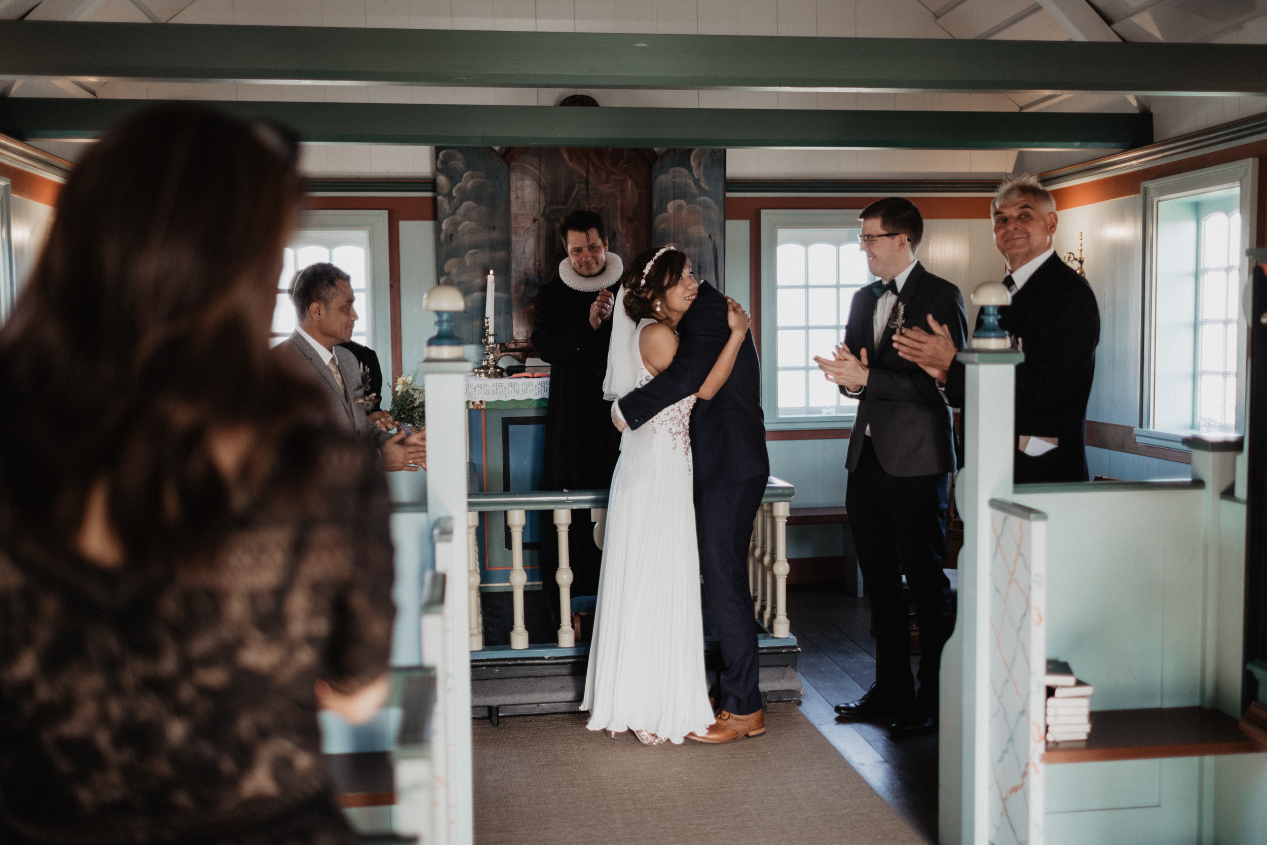 Wedding in Budir black church in Iceland. Iceland elopement photographer & videographer