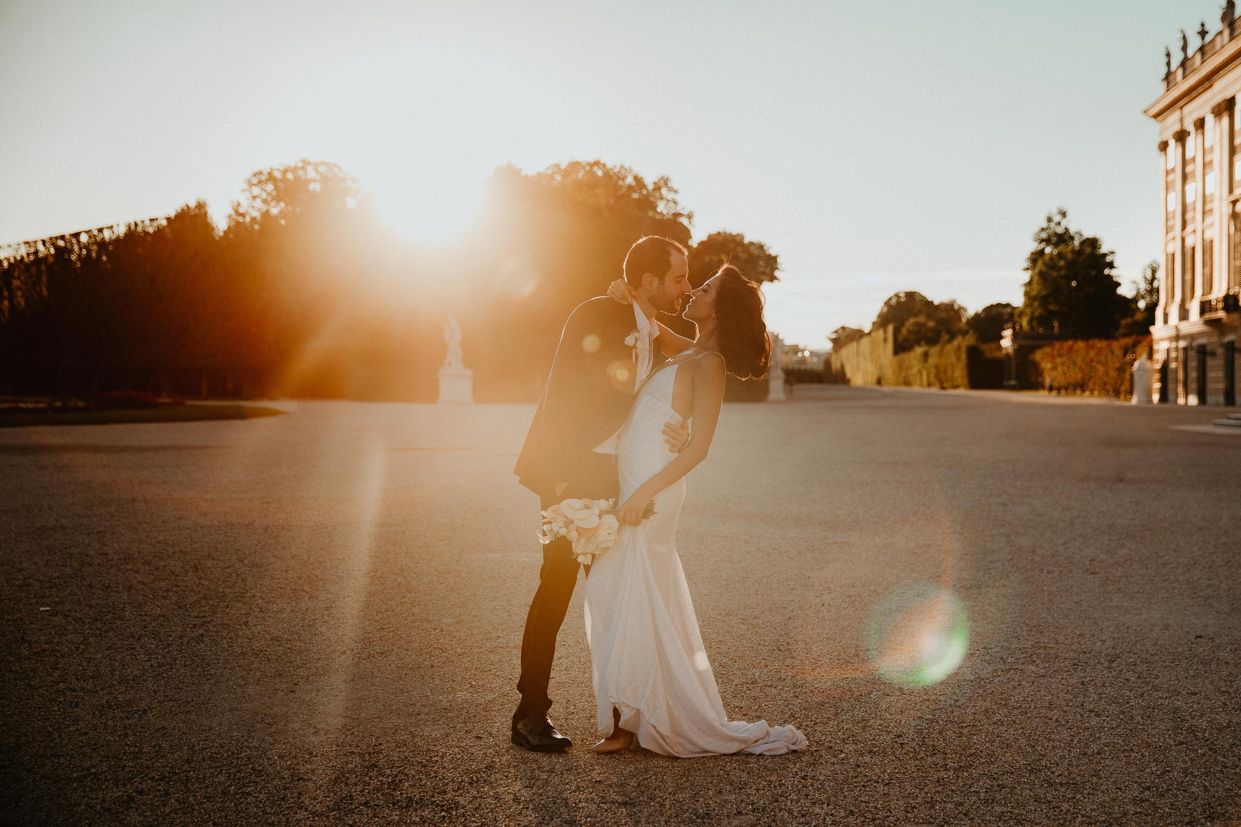 Wedding for two in Schönbrunn palace Vienna Austria. Iceland elopement photographer & videographer