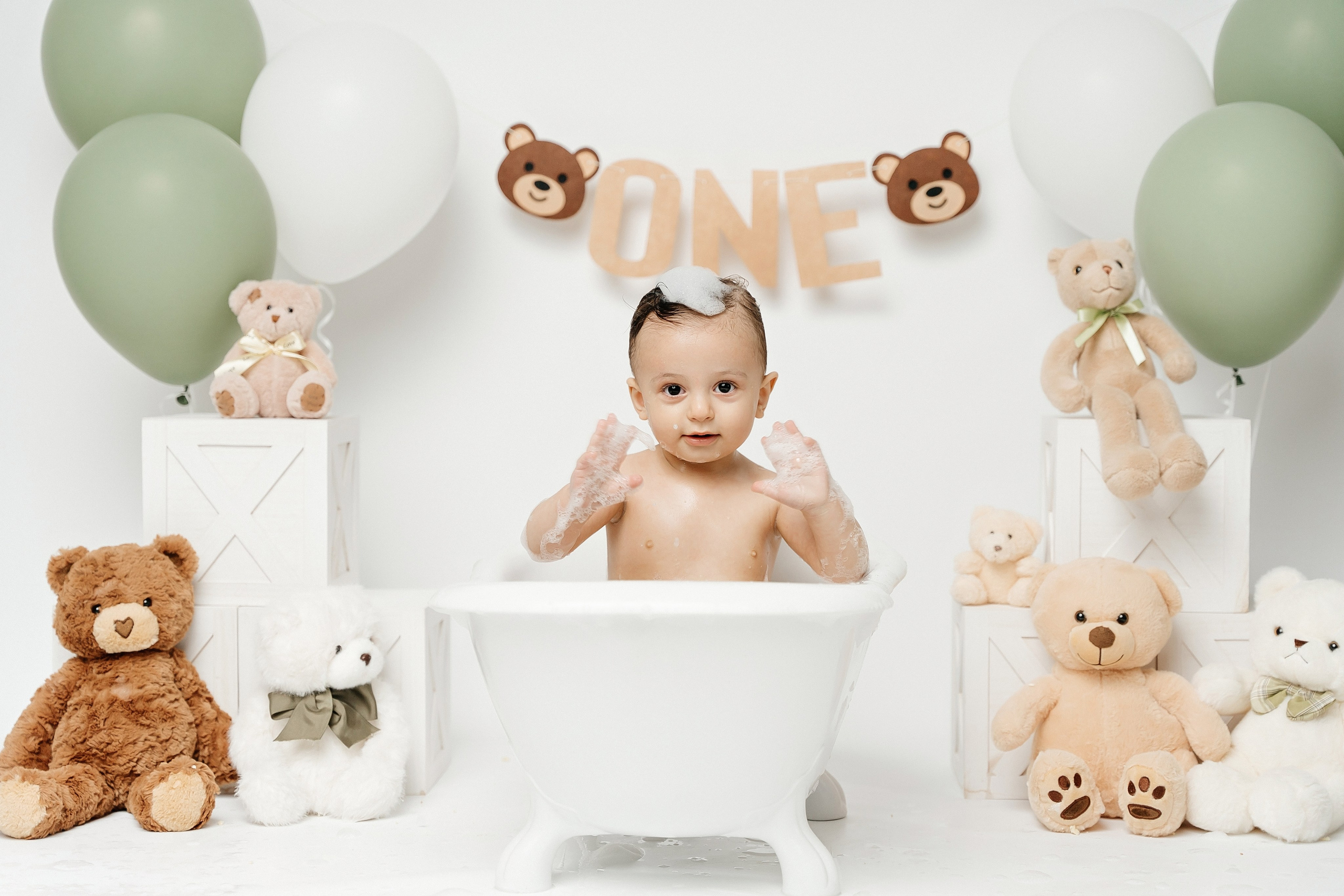 Teddy Bear One Year Cake Smash Photos. Newborn and family photographer. Hills District. Sydney