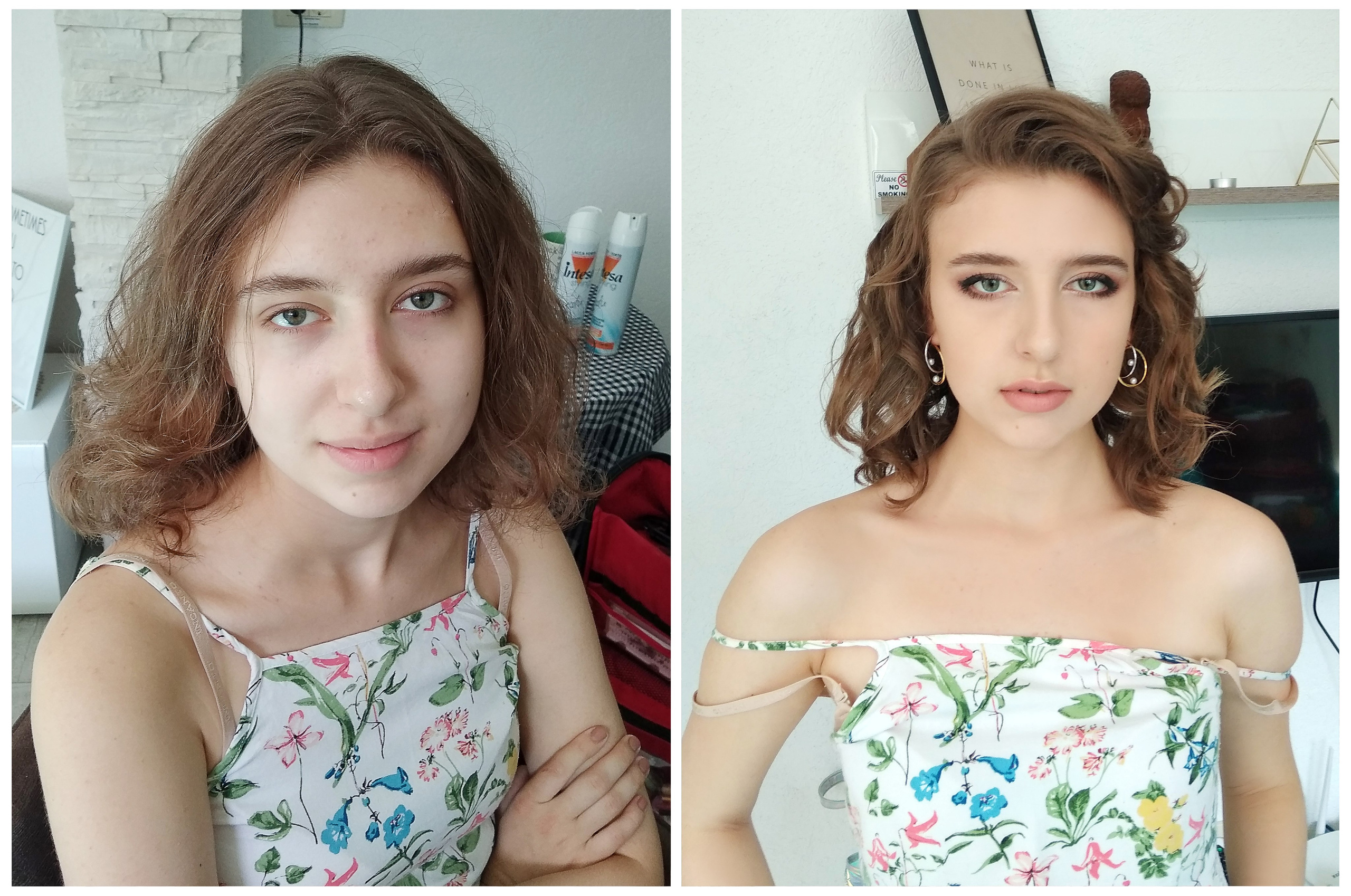 Before/after makeup in Montenegro. Makeup artist and hairdresser in Montenegro Nadia Lia