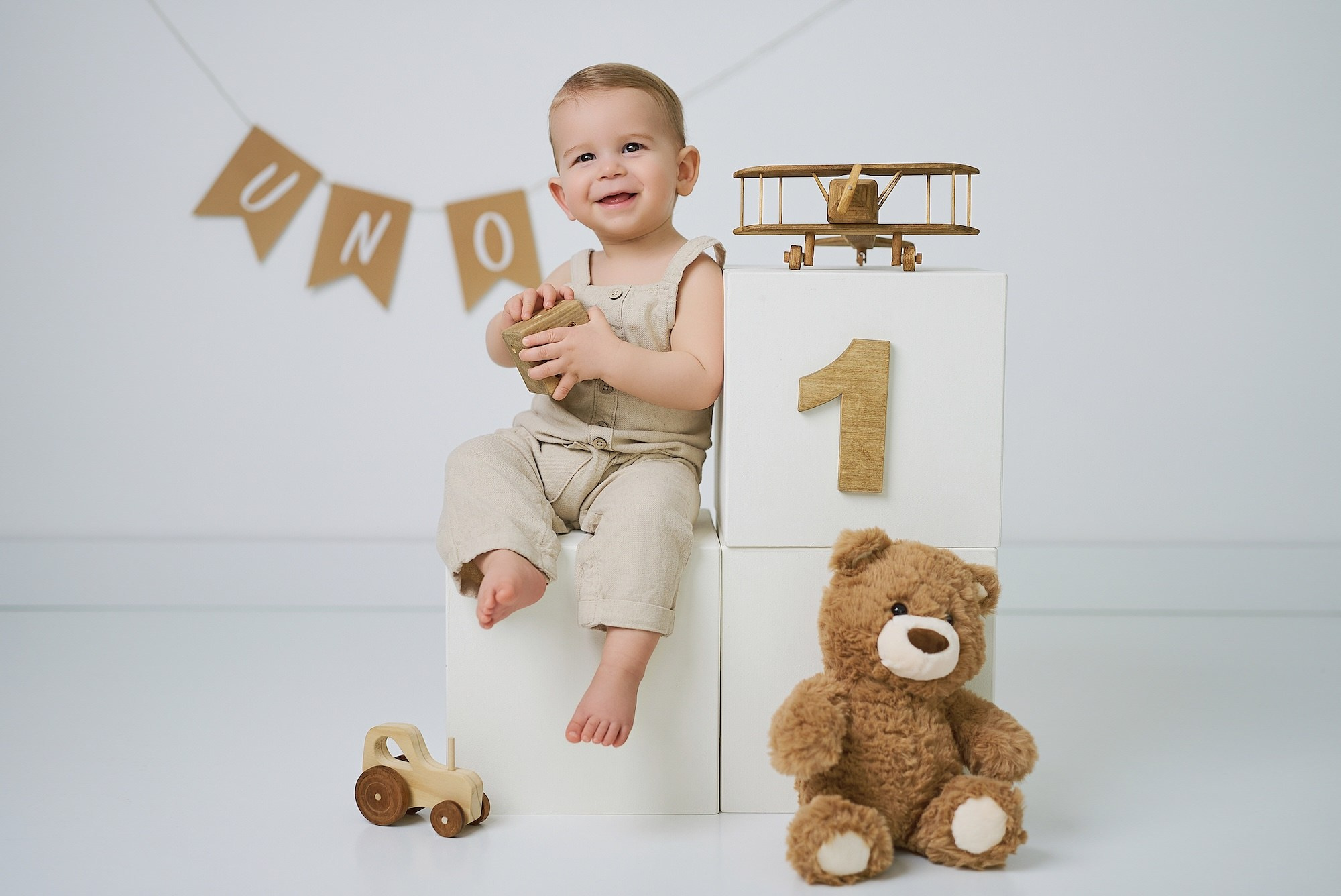 Foto de cumpleaños de bebé en estudio Tenerife