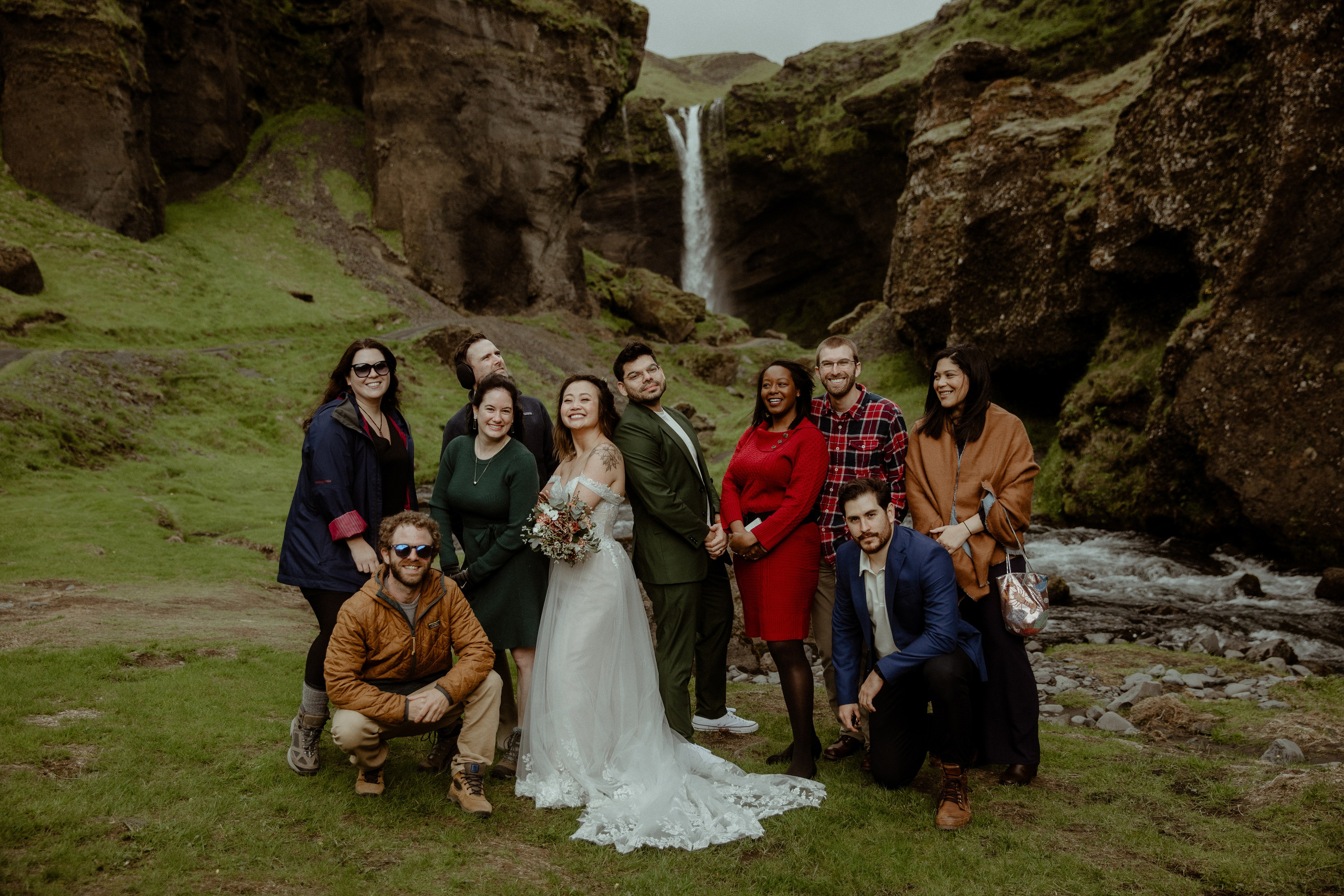 Elopement at Kvernufoss Waterfall. Iceland elopement photographer & videographer