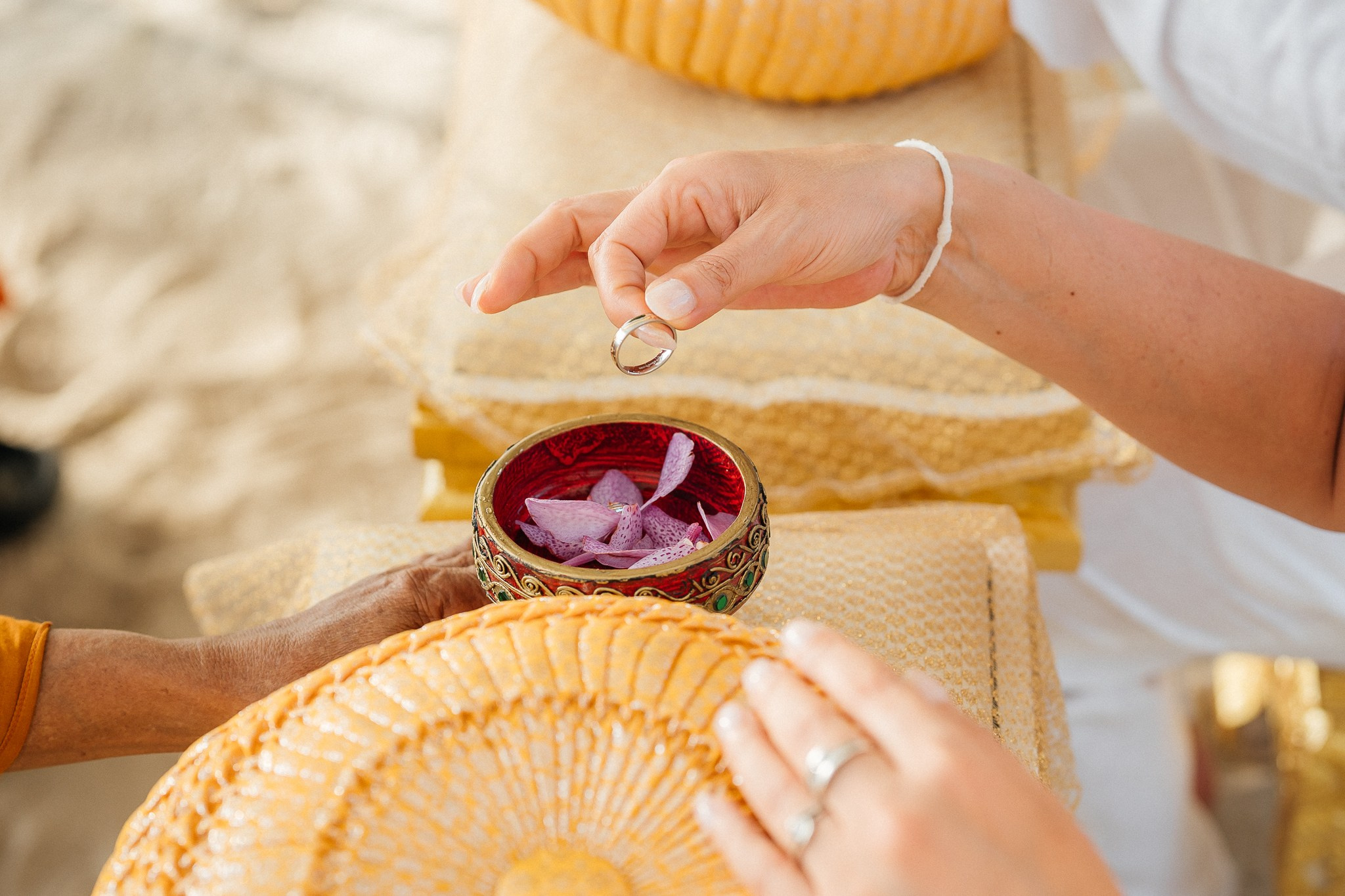Buddhist blessing wedding Ceremony on Koh Samui, Thailand