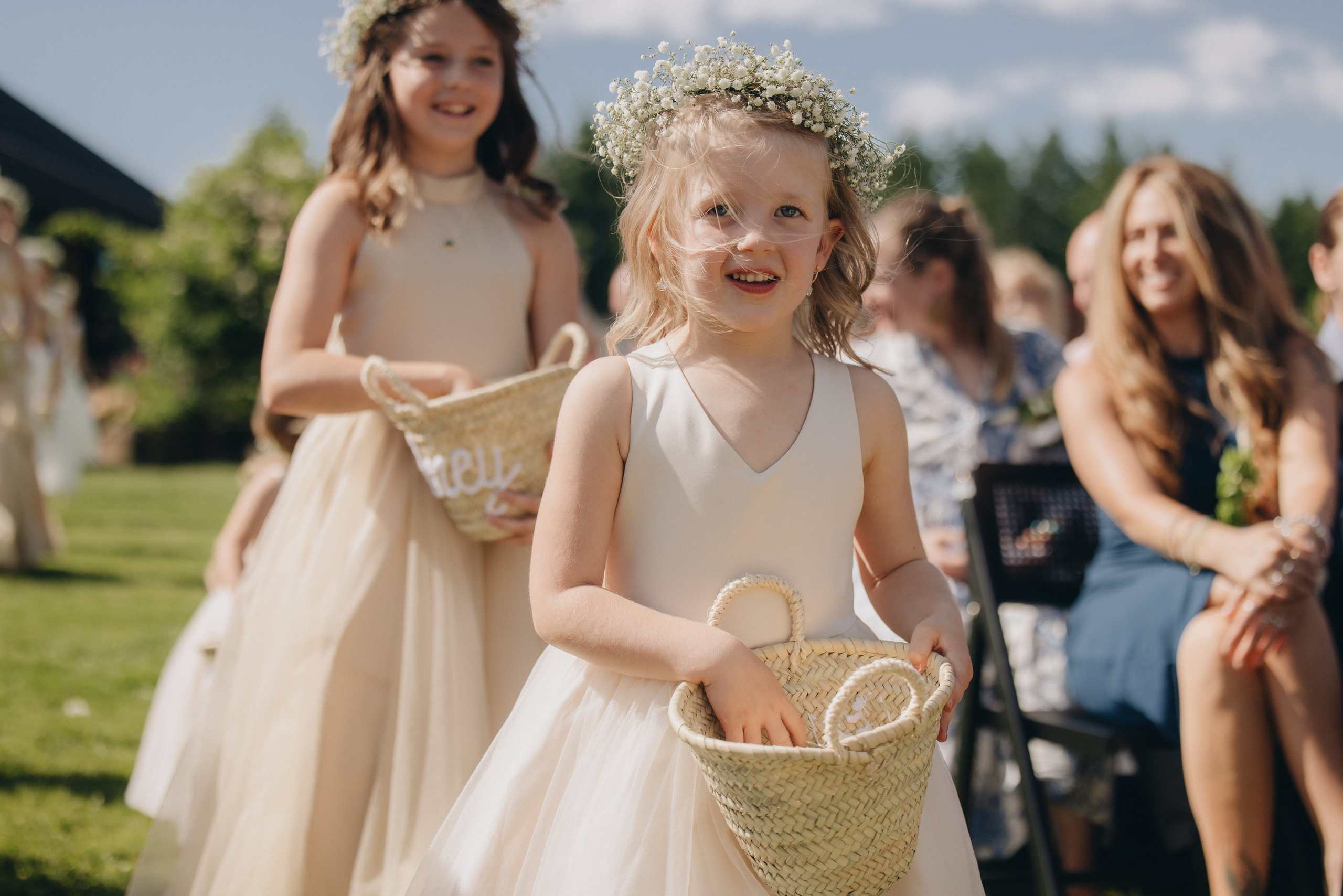 Wedding ceremony at Wind Mountain Ranch in the Columbia River Gorge