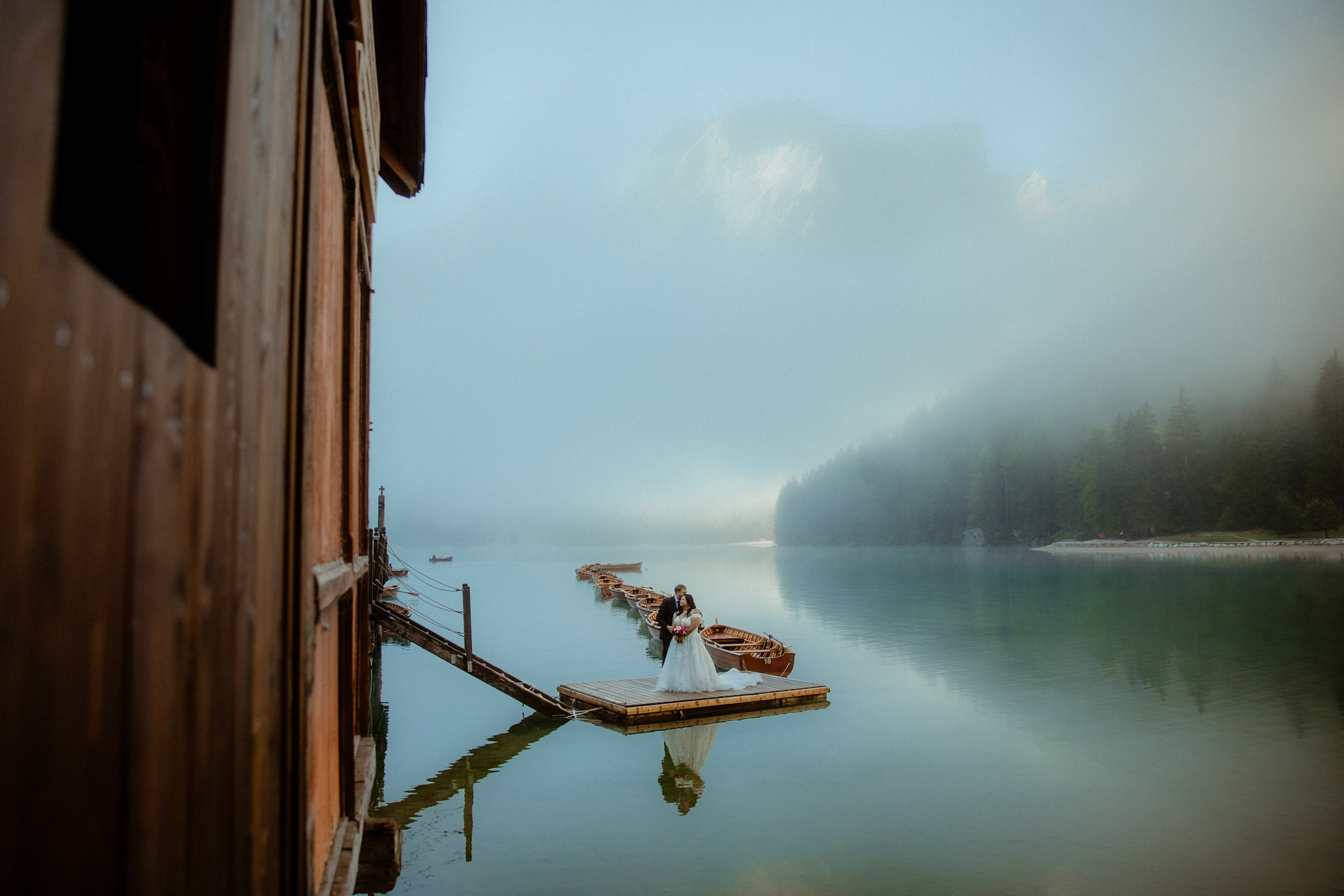 Secret Dolomites elopement at Lago di Braies & Cadini di Misurina | Best place to elope in Italy. Iceland elopement photographer & videographer