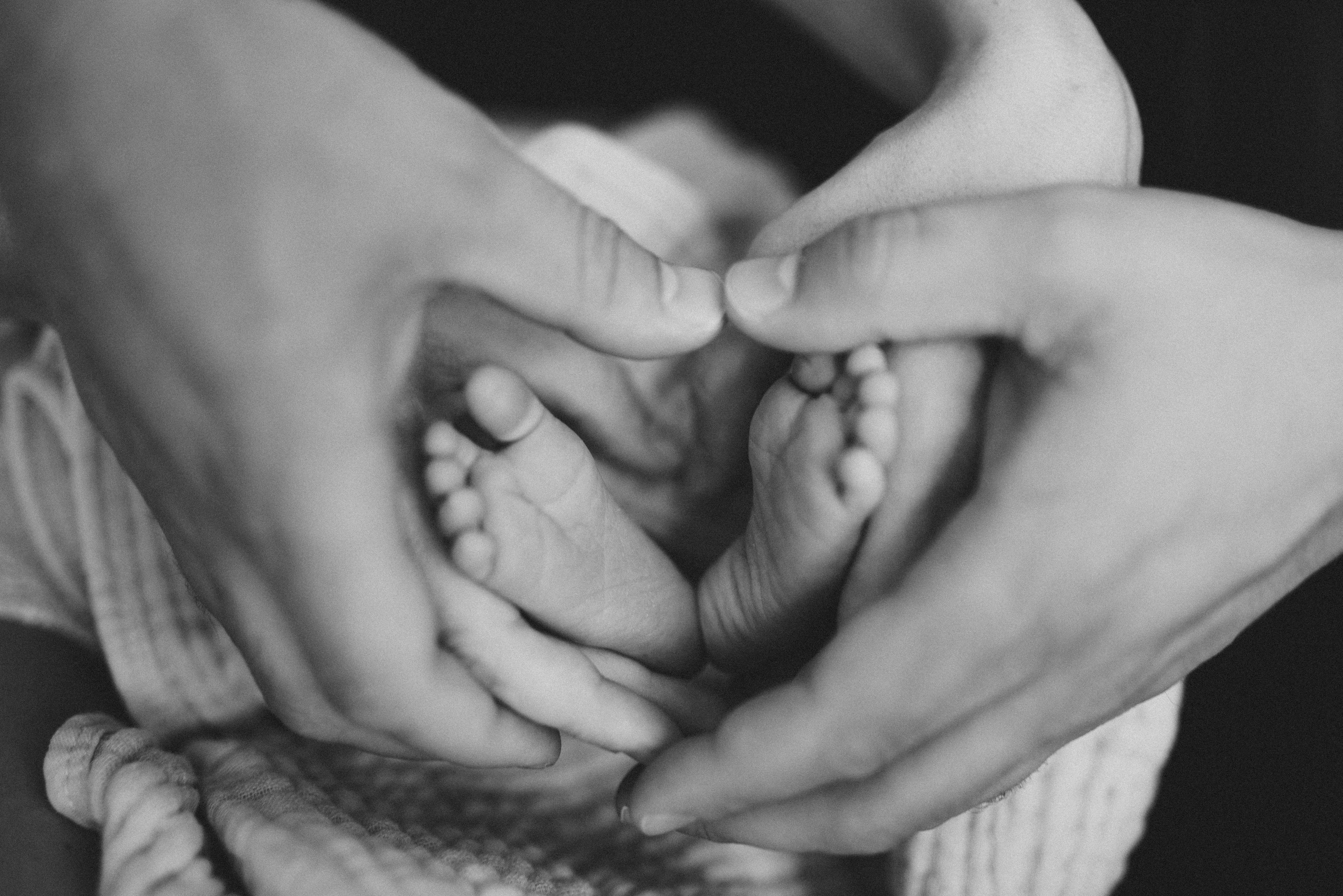 closeup family hands dad mom and baby