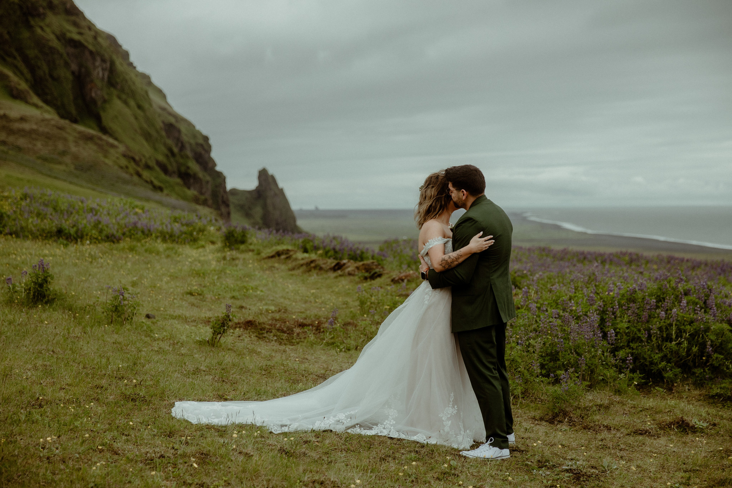 Elopement at Kvernufoss Waterfall. Iceland elopement photographer & videographer