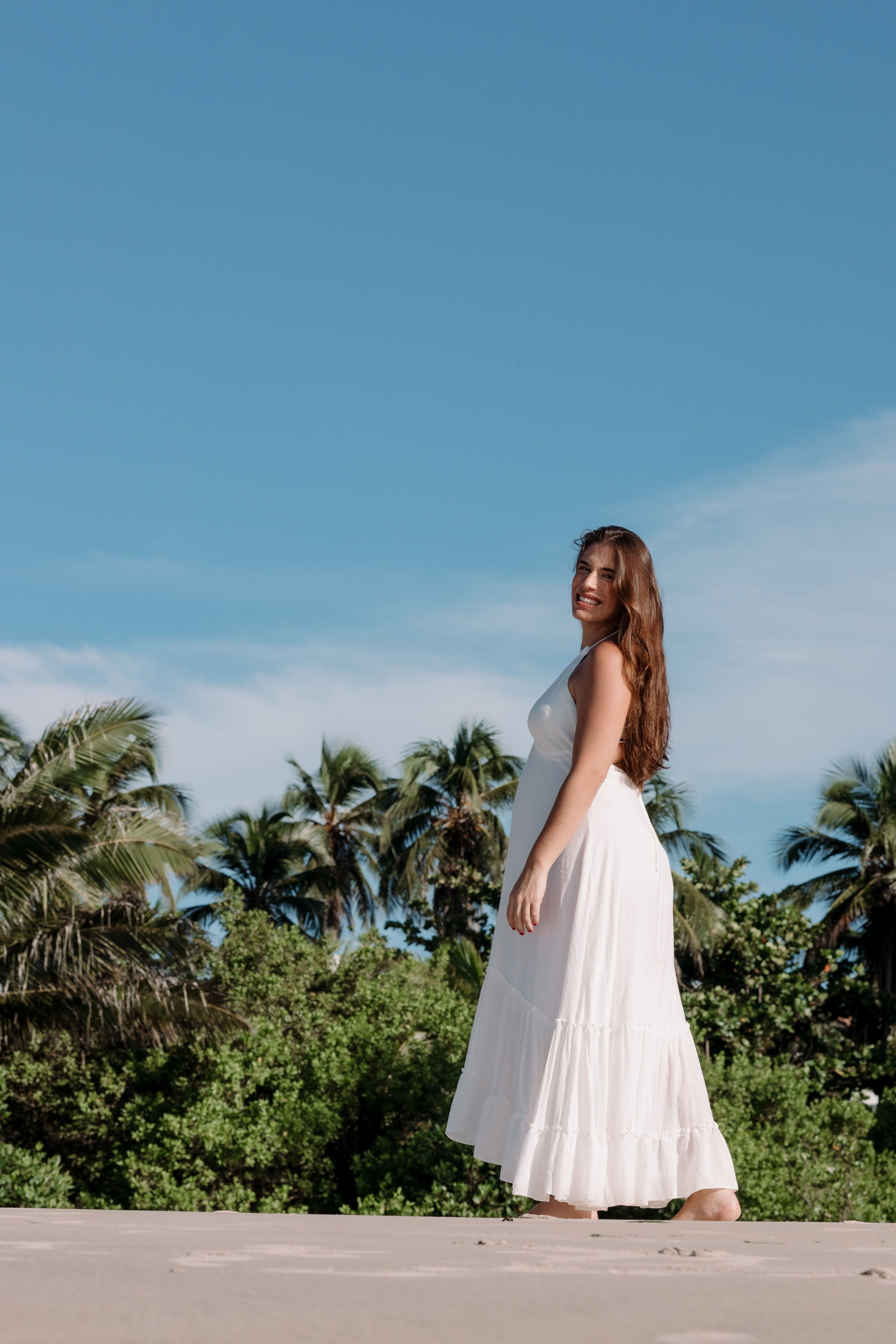 Detalhe da gestante em composição simples