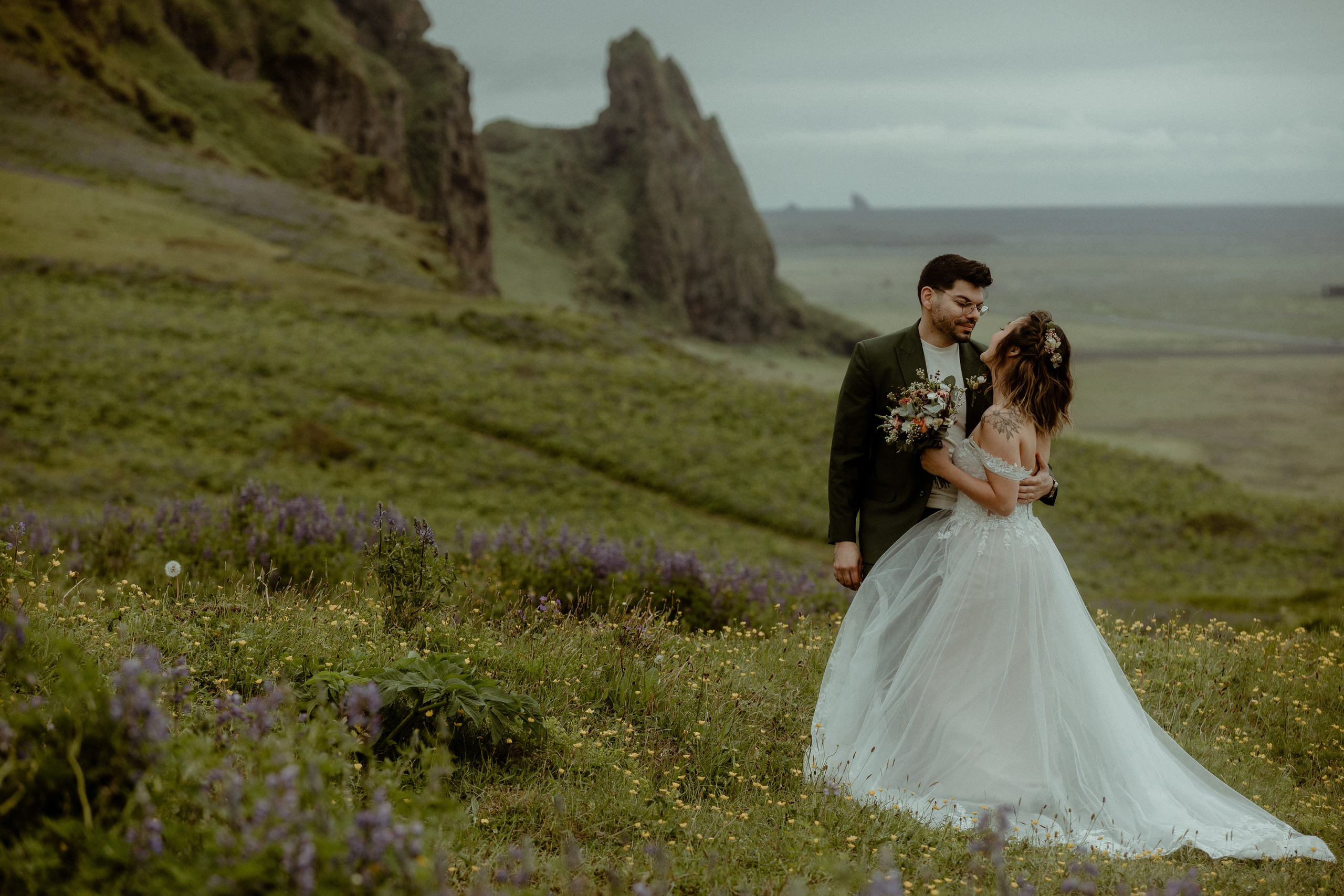 Elopement at Kvernufoss Waterfall. Iceland elopement photographer & videographer
