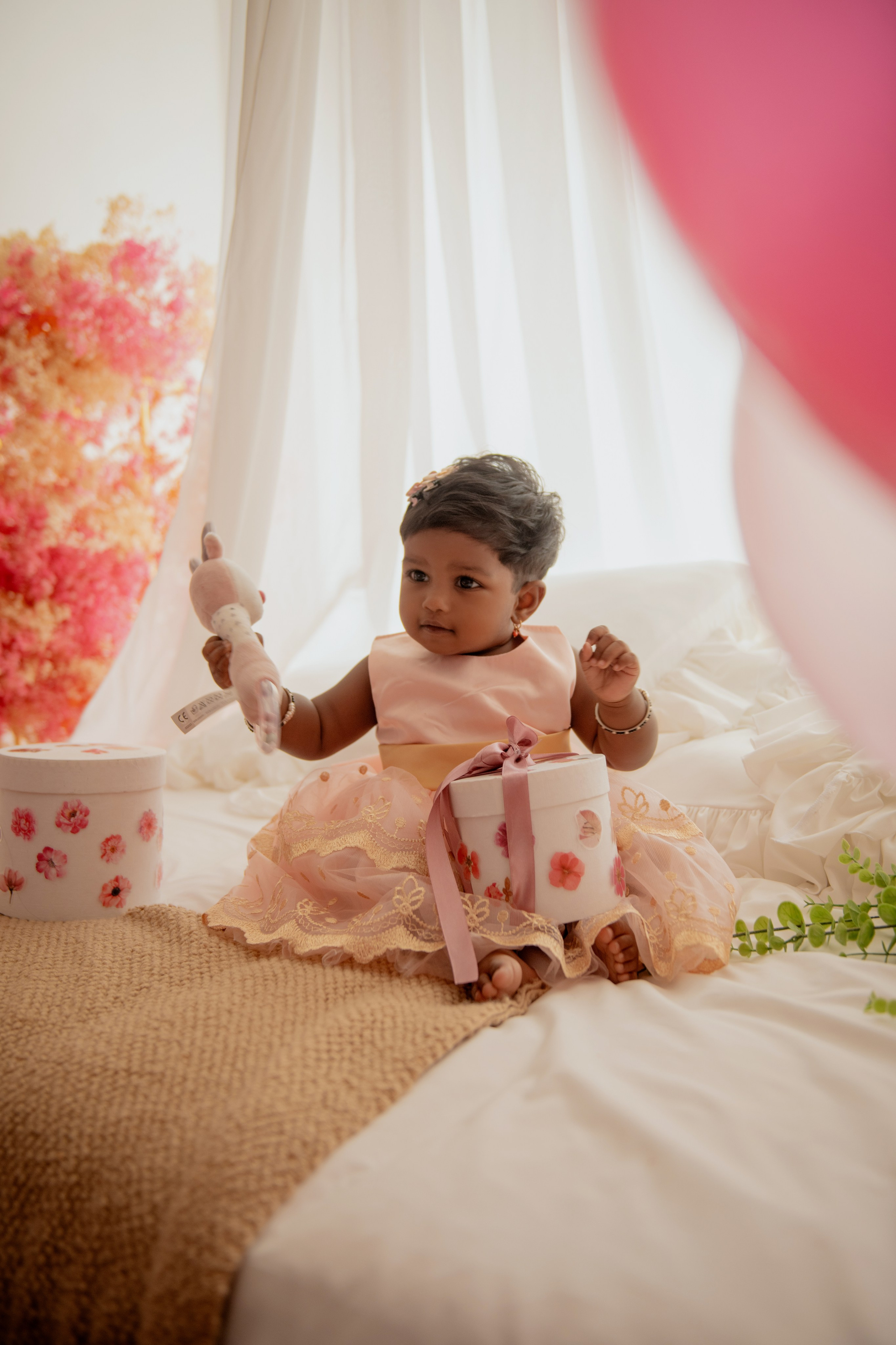 Birthday photoshoot in the studio in the centre of Prague. Professional photographer in Prague Anastasia Haritonova