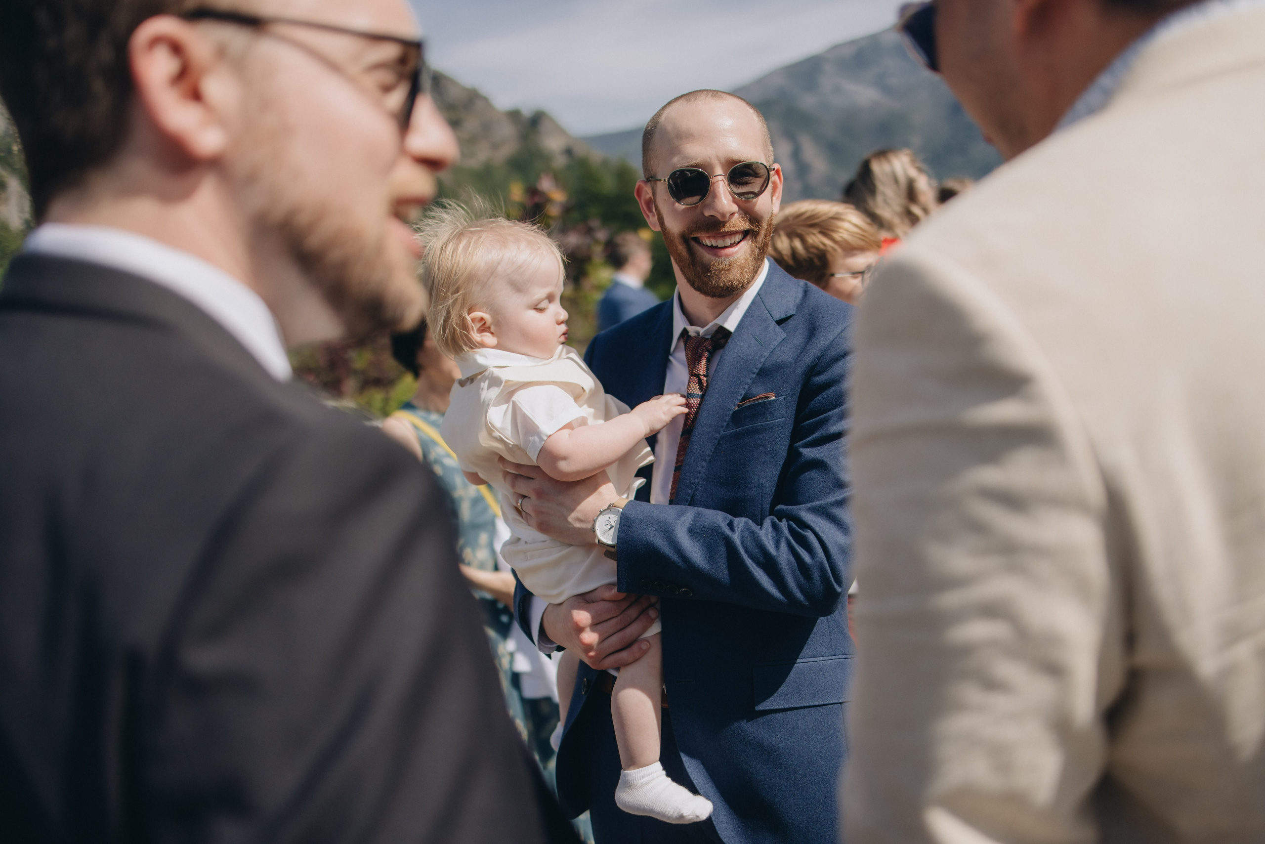 Candid guest moments during a Wind Mountain Ranch wedding