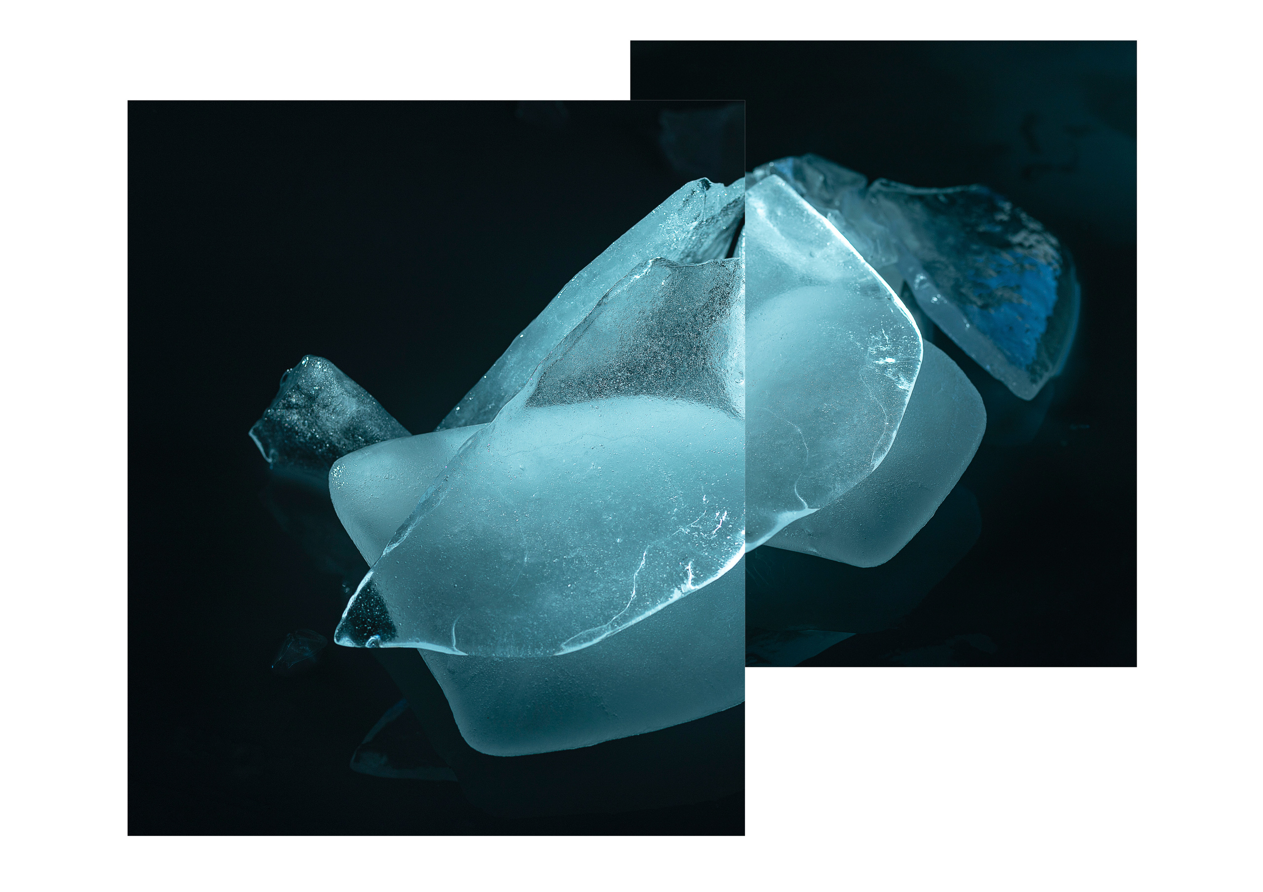 ice melting , global warming, digital collage