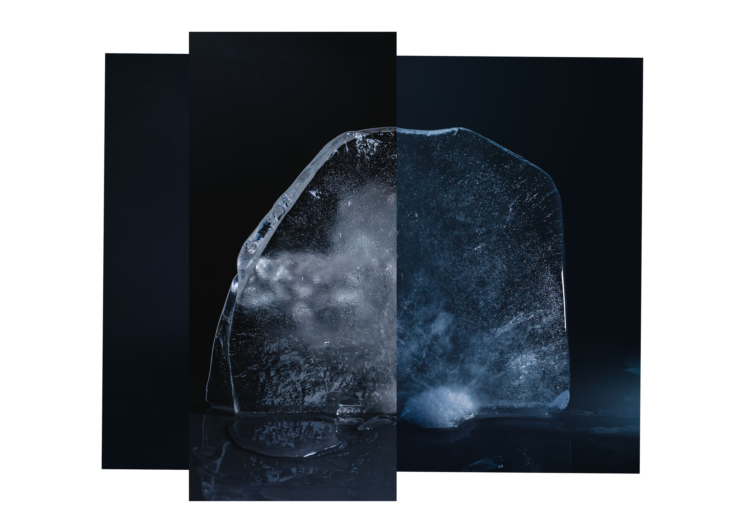 ice melting , global warming, digital collage