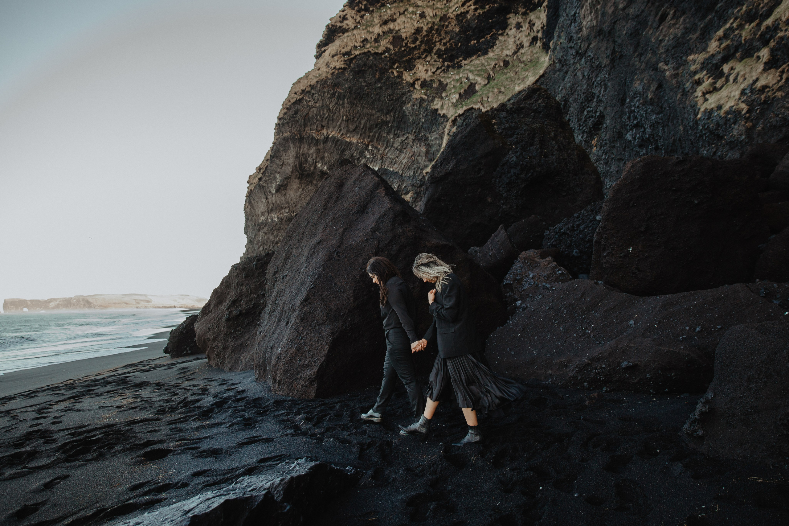 Same Sex Wedding at Iceland Black Sand Beach. Iceland elopement photographer & videographer