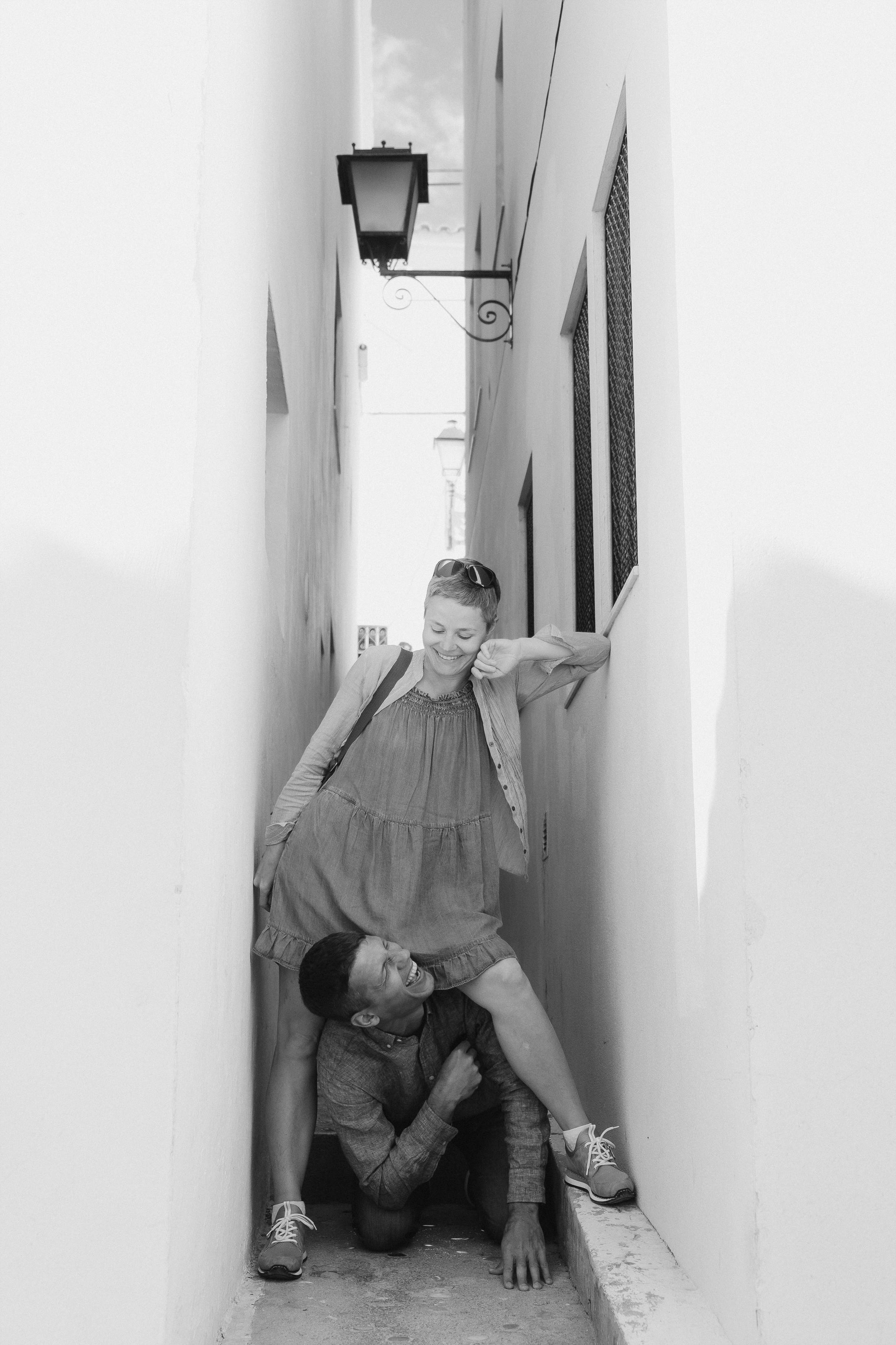 Romantic photo session for lovers in the old town of Altea