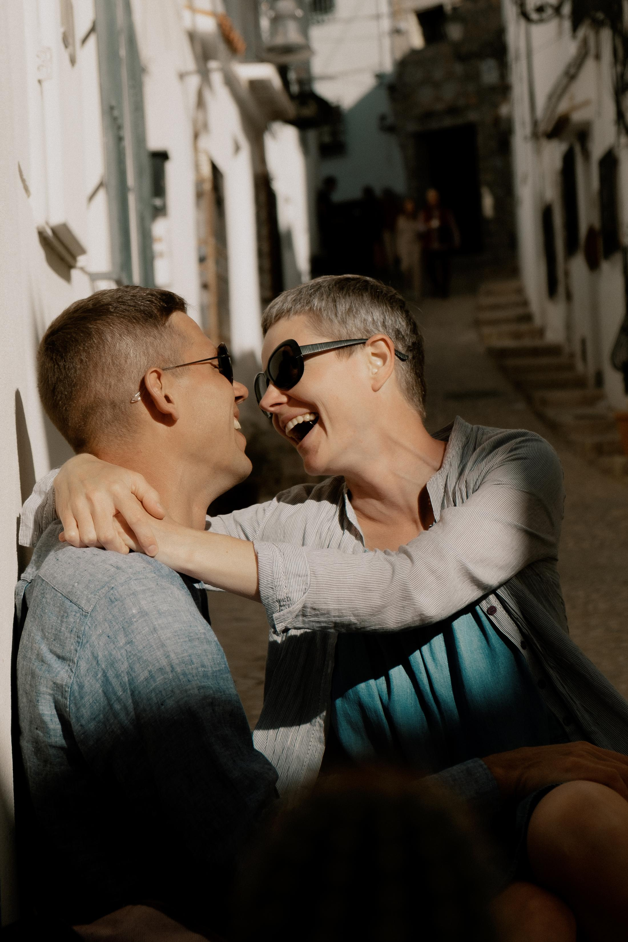 Romantic photo session for lovers in the old town of Altea