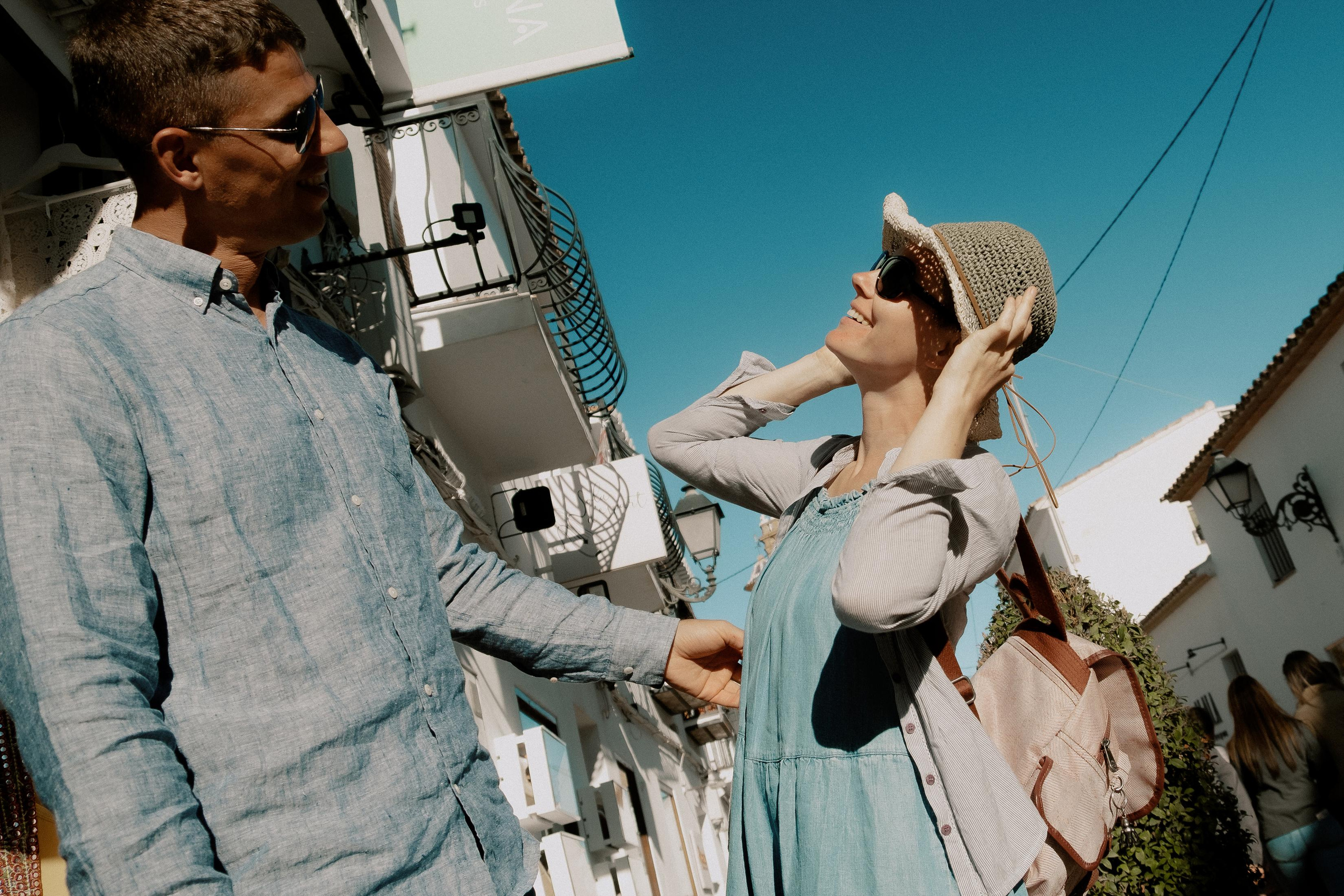 Romantic photo session for lovers in the old town of Altea