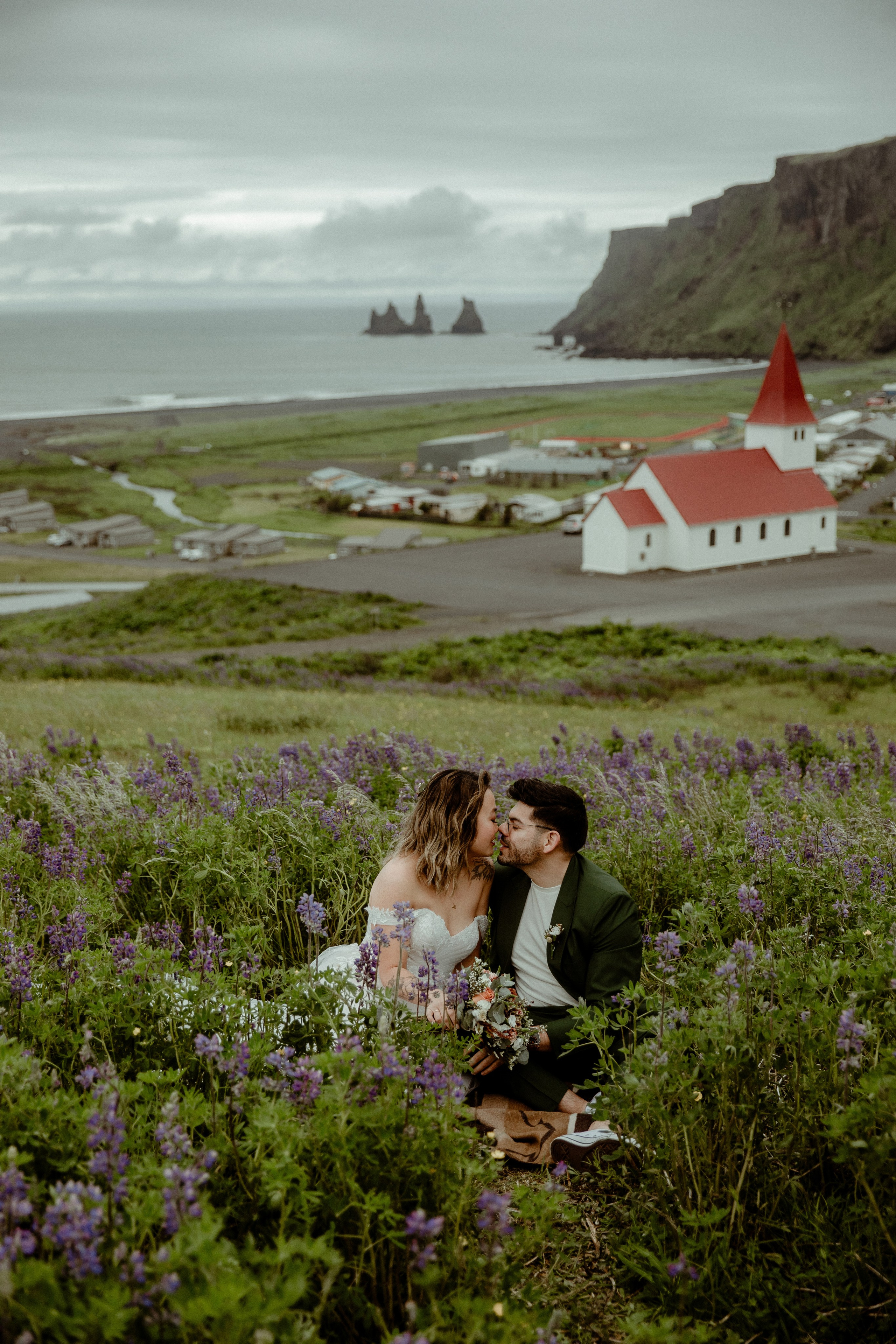 Elopement at Kvernufoss Waterfall. Iceland elopement photographer & videographer