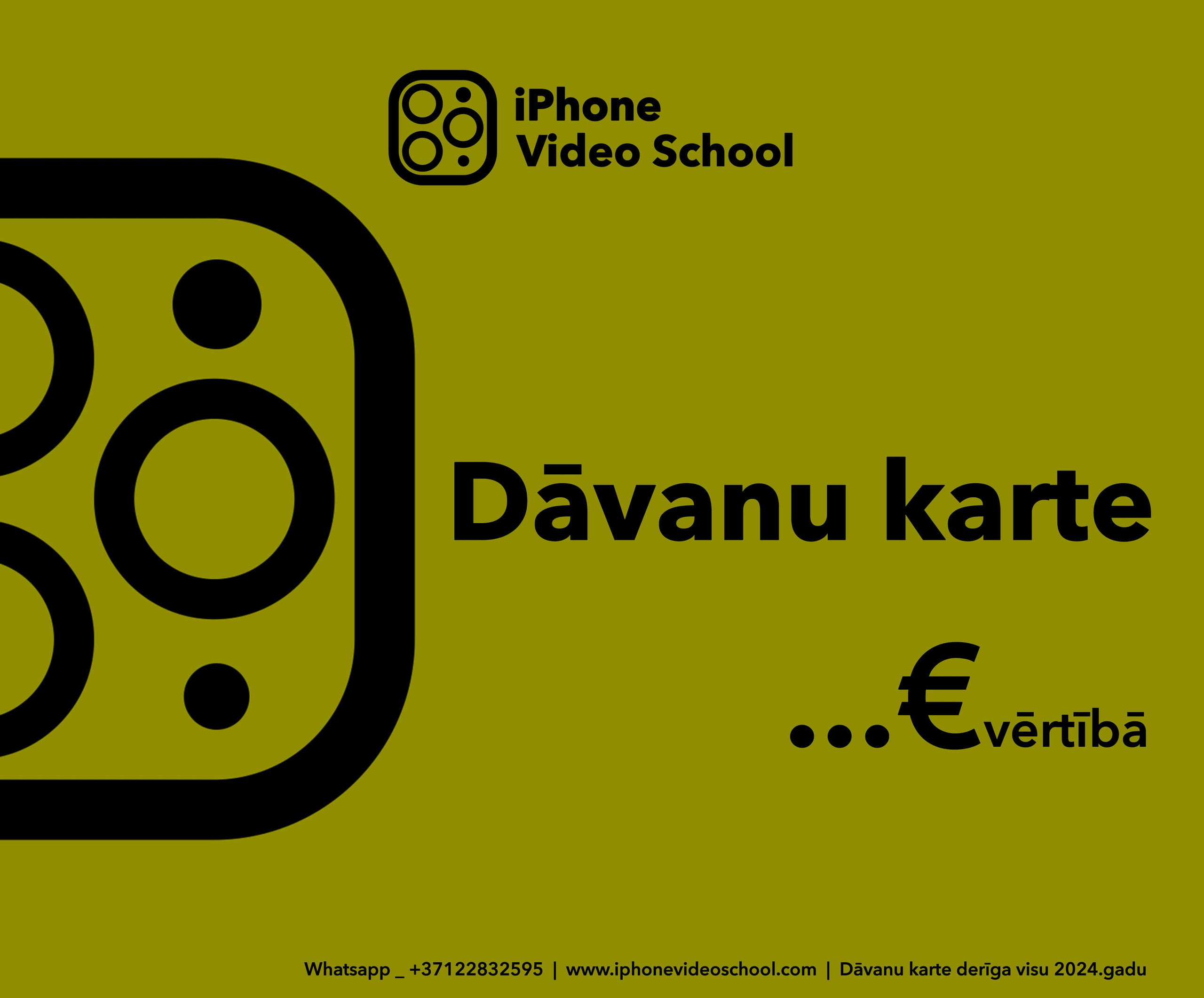 Gift card for iPhone Video School courses. Video shooting and creating with phone, iPhone Video School