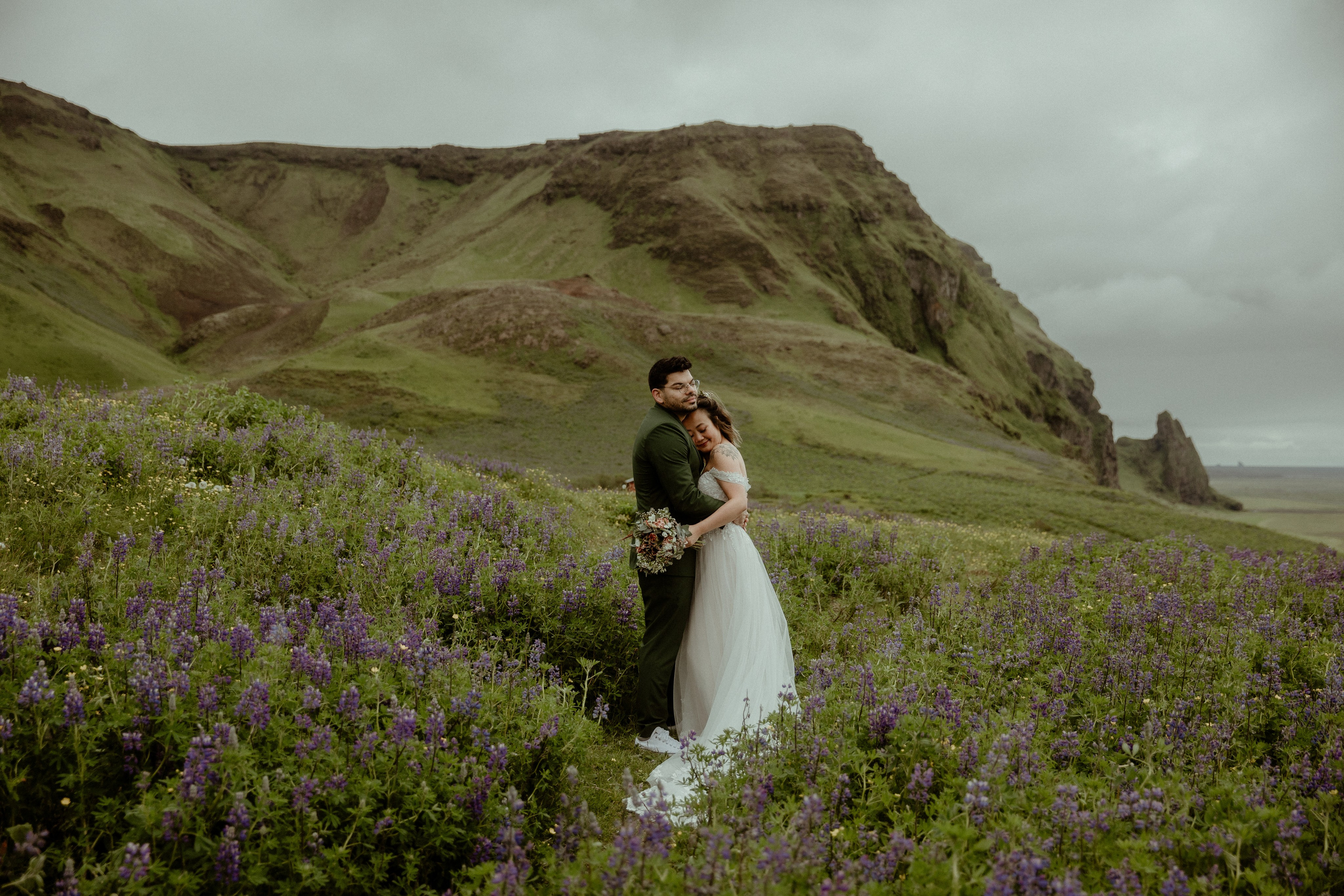 Elopement at Kvernufoss Waterfall. Iceland elopement photographer & videographer