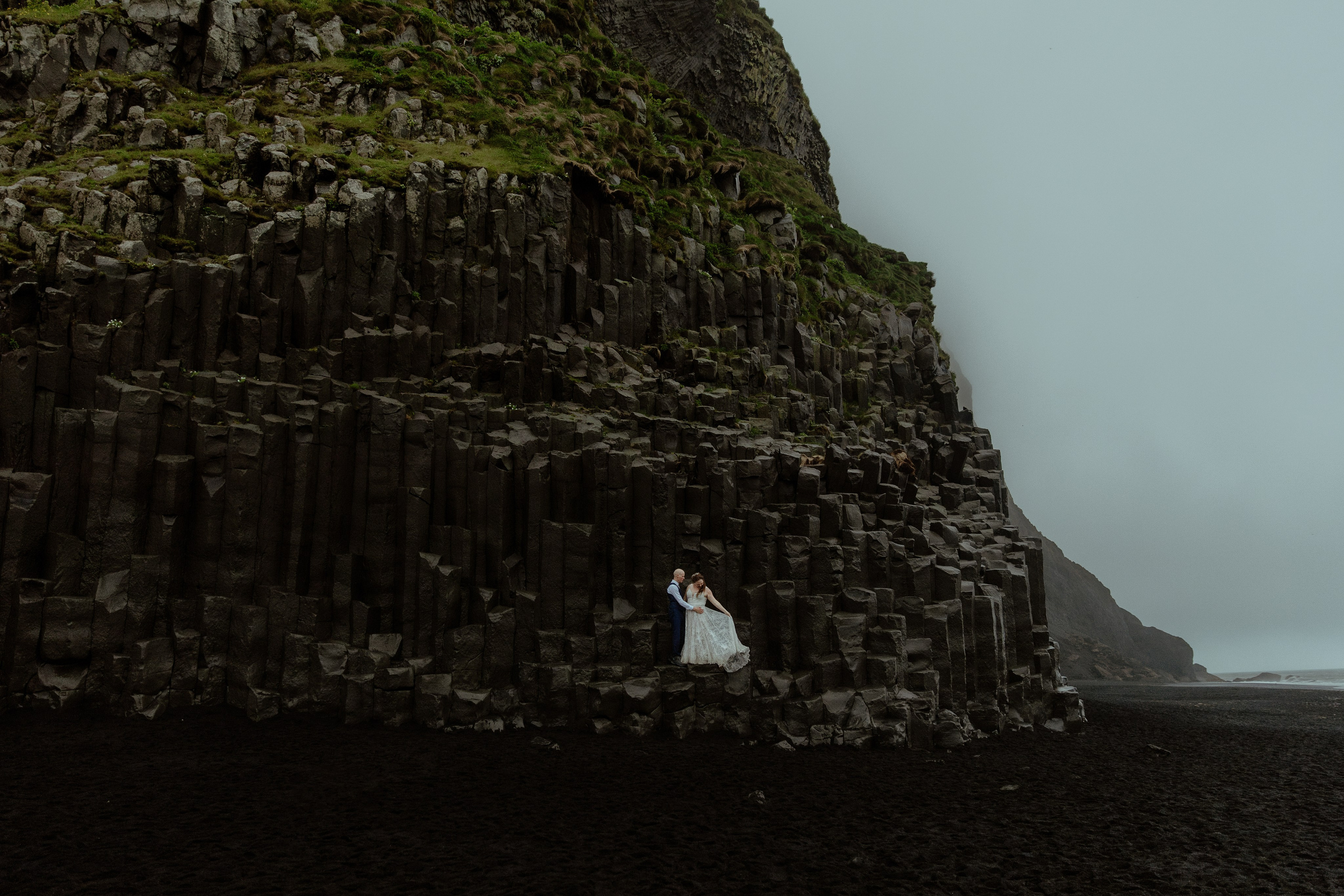 Iceland Elopement at Black Sand Beach. Iceland elopement photographer & videographer