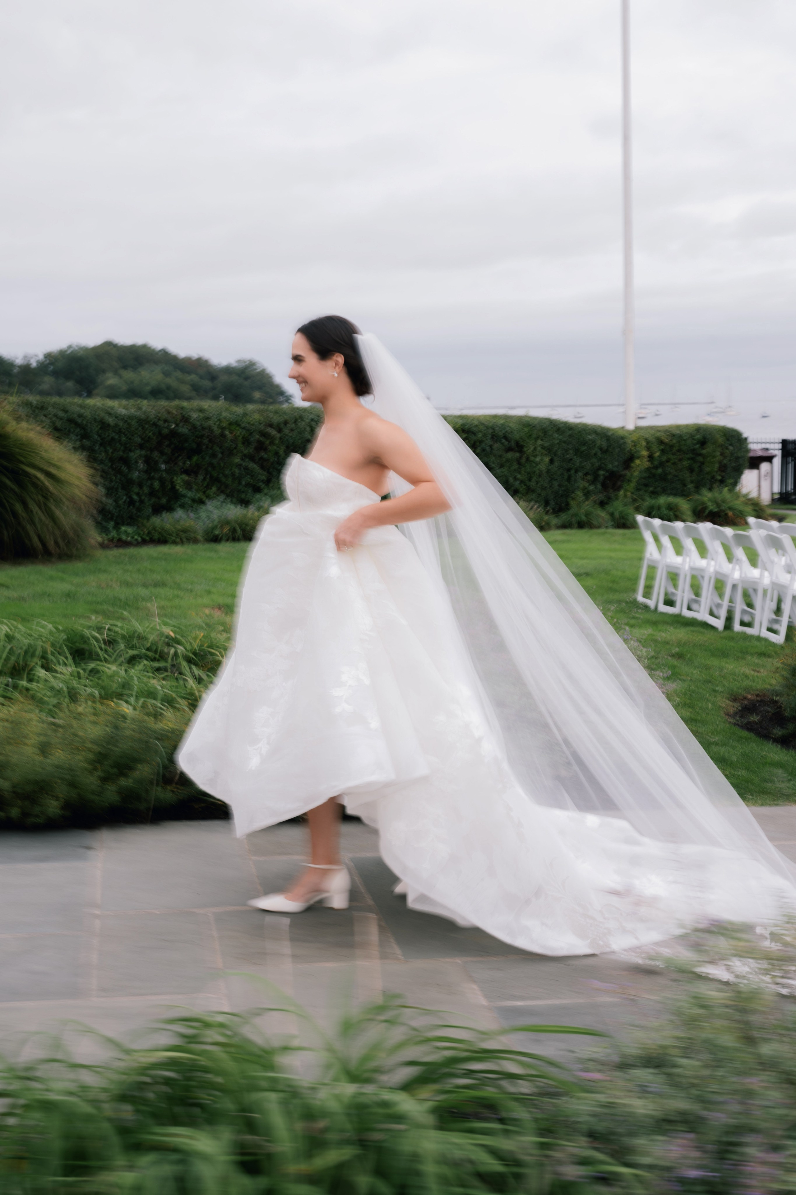 a bride walking down the aisle