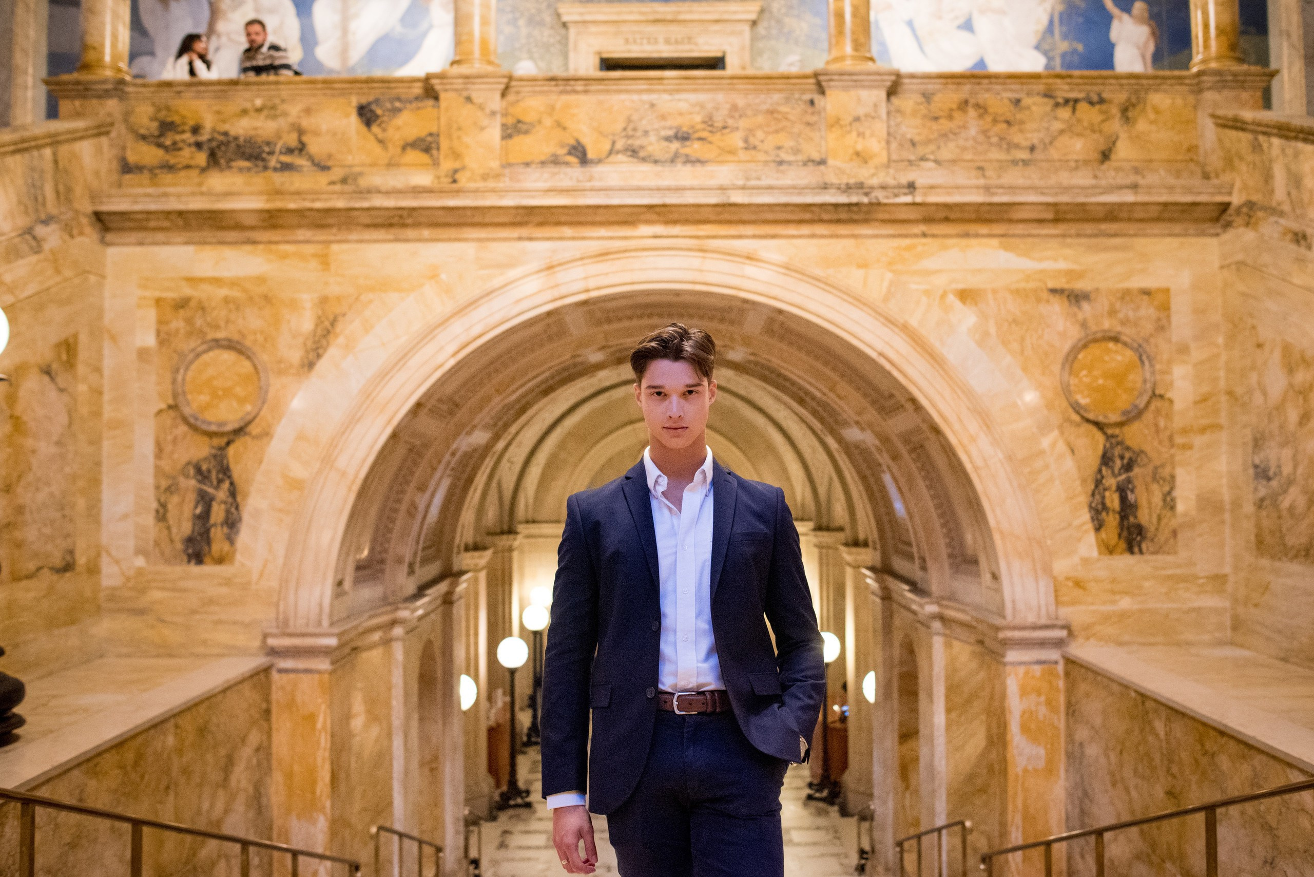 Capturing Boston’s Essence: John’s Photoshoot at Boston Public Library. Wedding photographer in Orlando, Boston & New York Anderson Marques