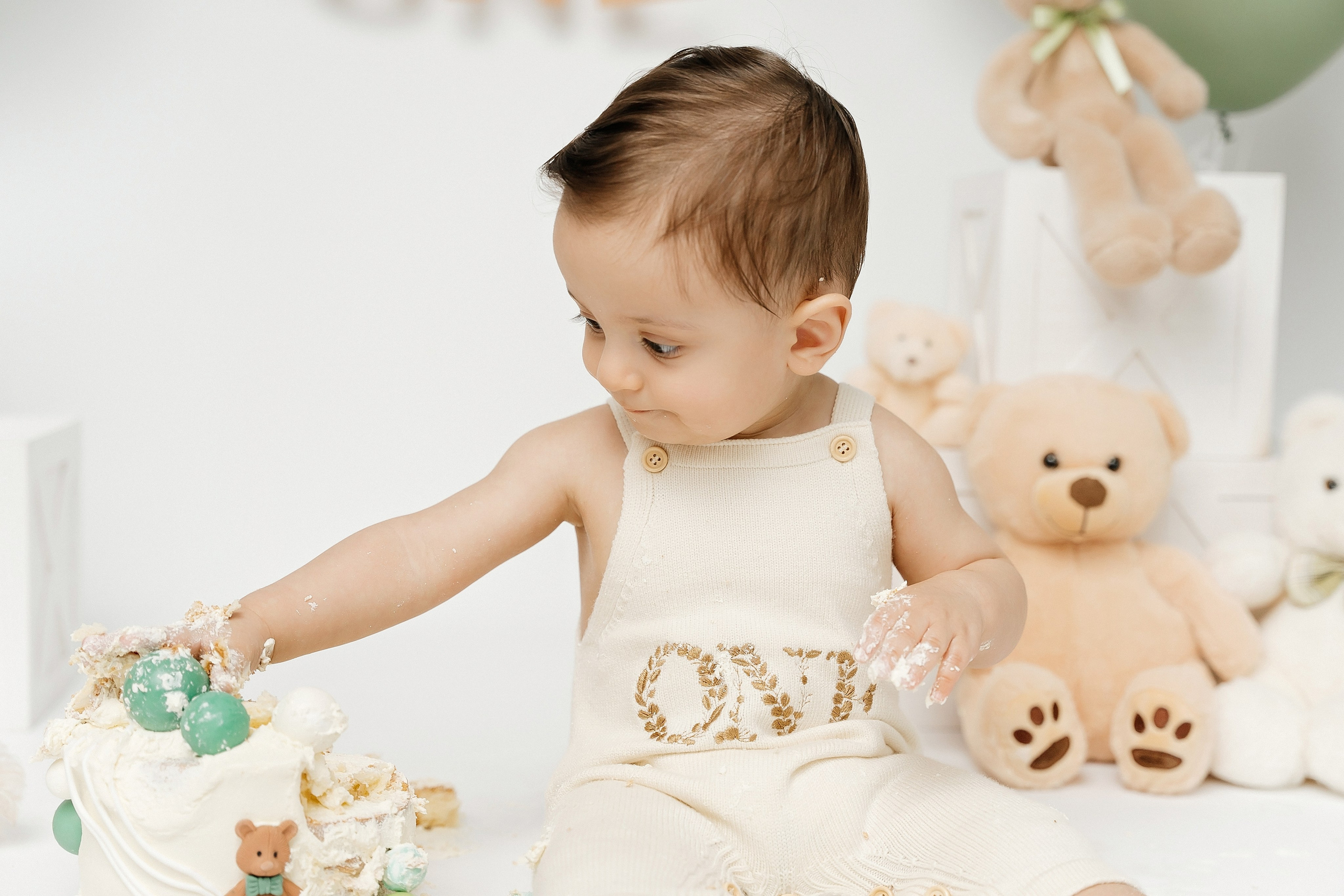 Teddy Bear One Year Cake Smash Photos. Newborn and family photographer. Hills District. Sydney