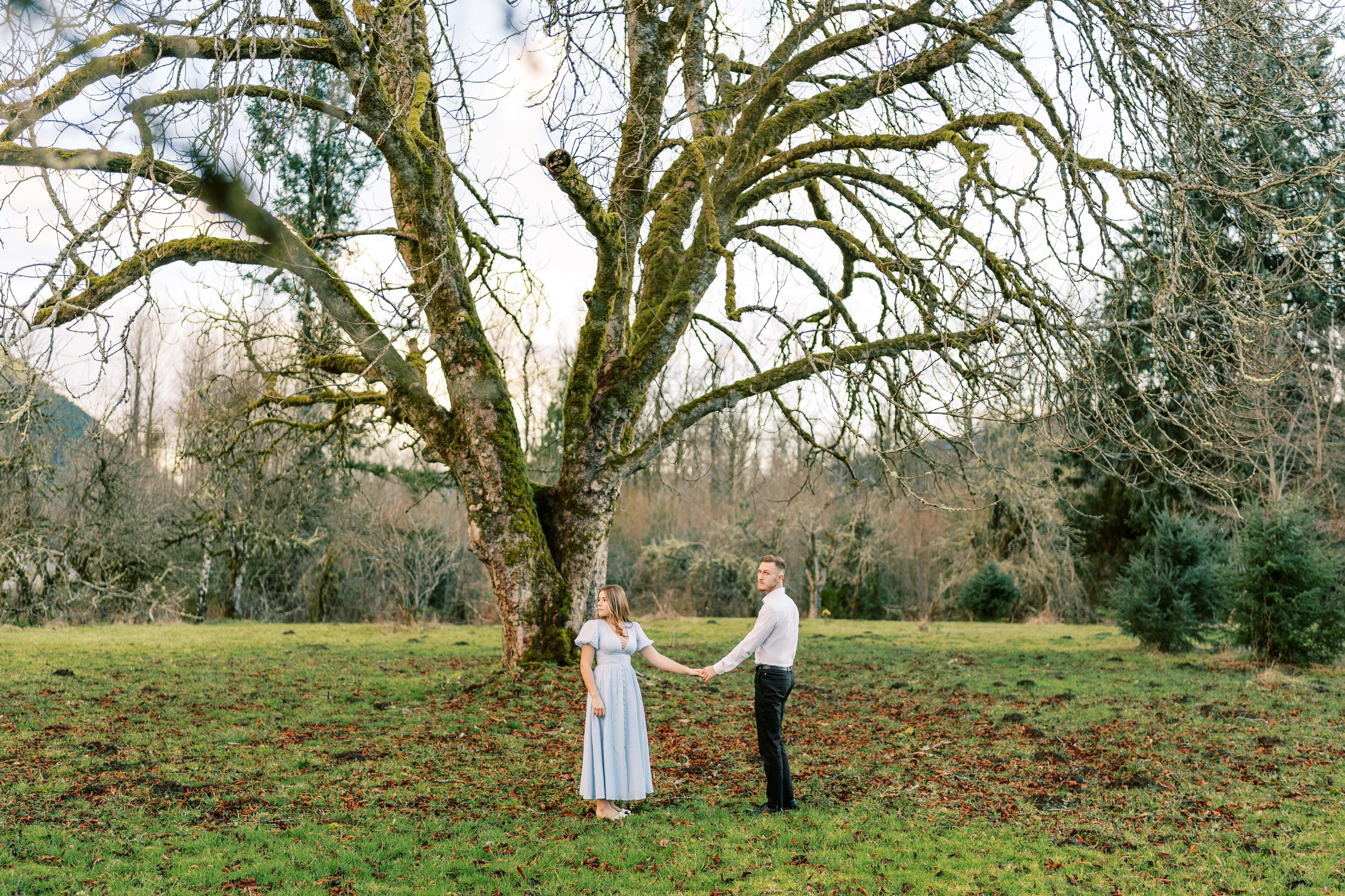 Engagement photo shoot/ Dmitry and Julia/ February 2024. North Bend, Washington. EVAN ARISTOV WEDDING PHOTOGRAPHY — Seattle Wedding Photographer