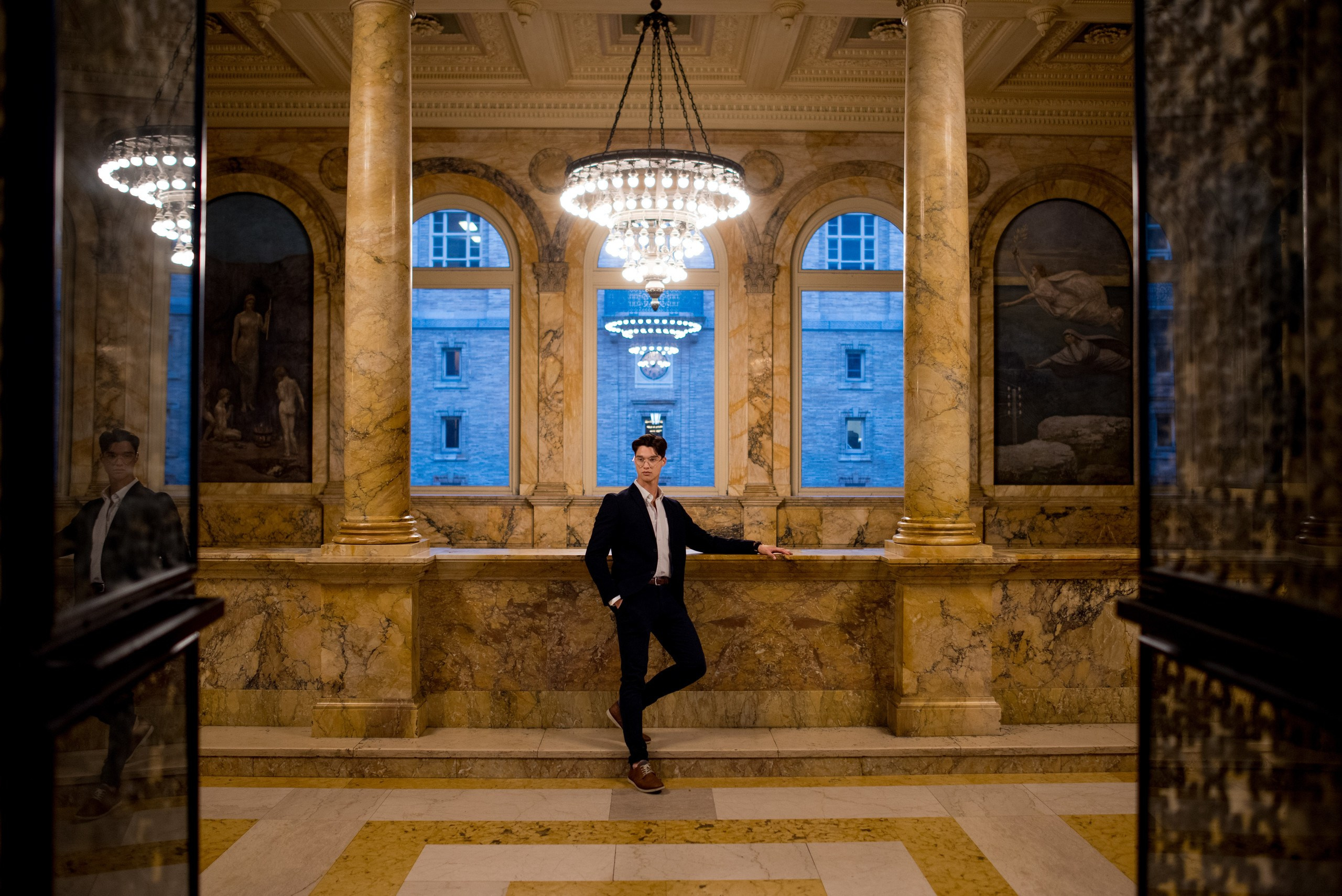 Capturing Boston’s Essence: John’s Photoshoot at Boston Public Library. Wedding photographer in Orlando, Boston & New York Anderson Marques