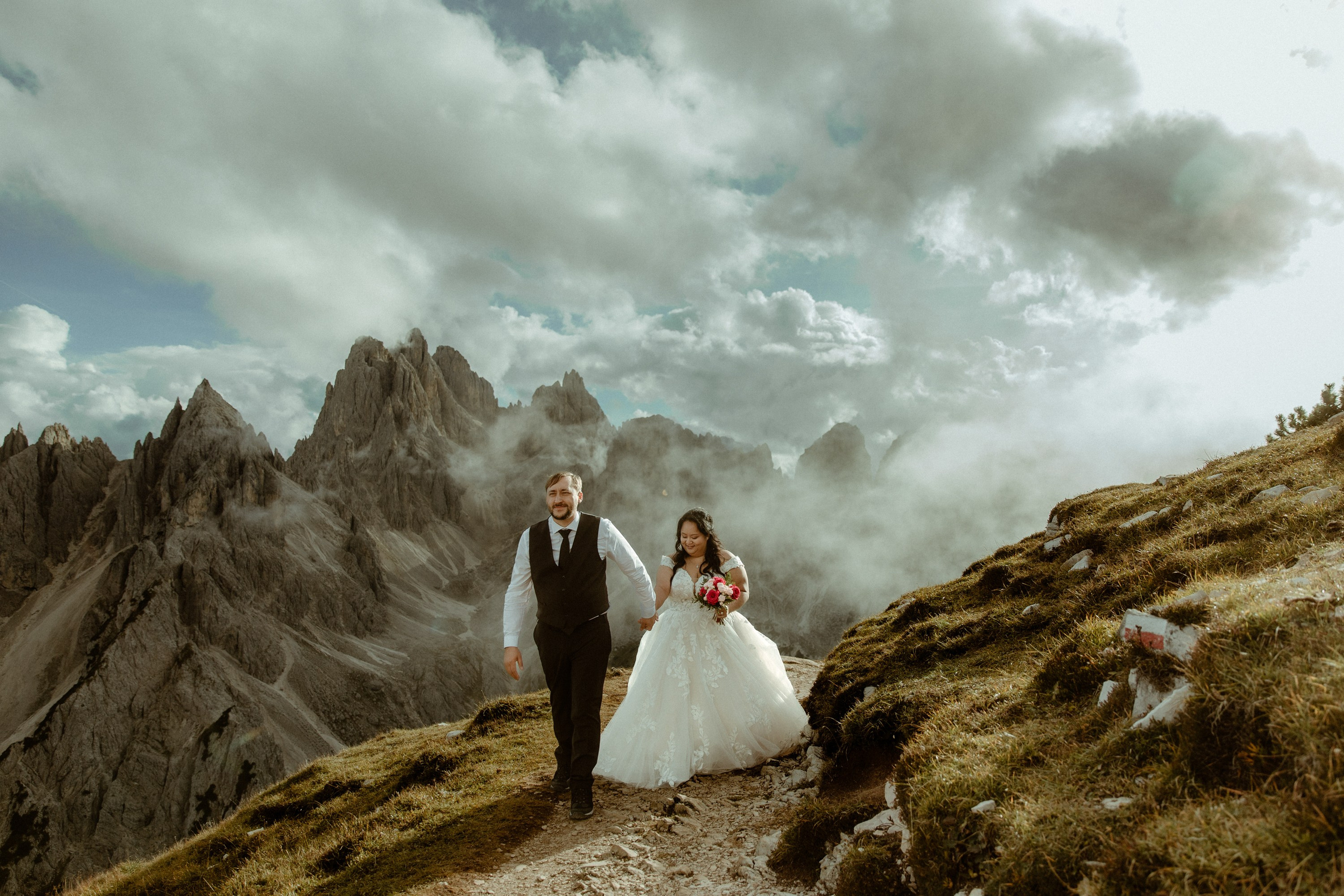 Secret Dolomites elopement at Lago di Braies & Cadini di Misurina | Best place to elope in Italy. Iceland elopement photographer & videographer